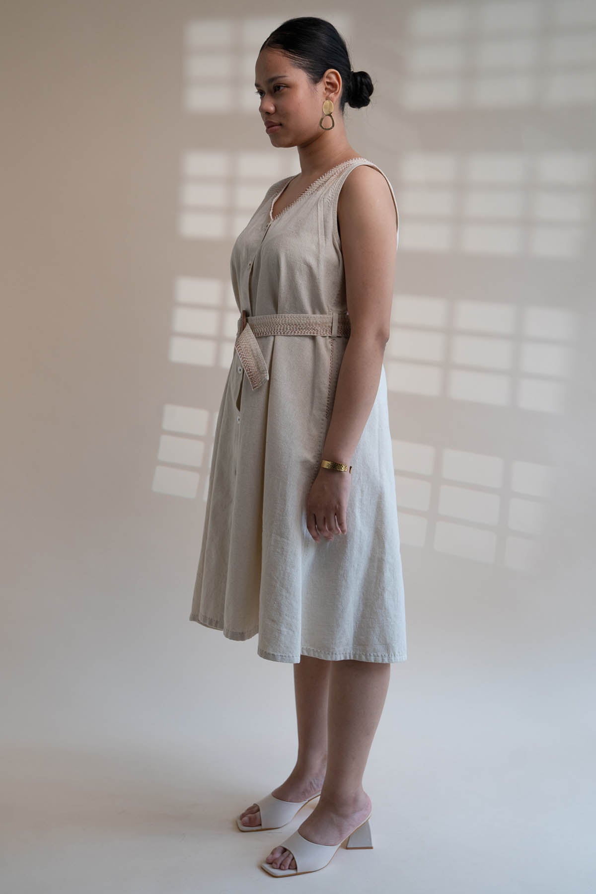 Kantha A-Line Trench Dress