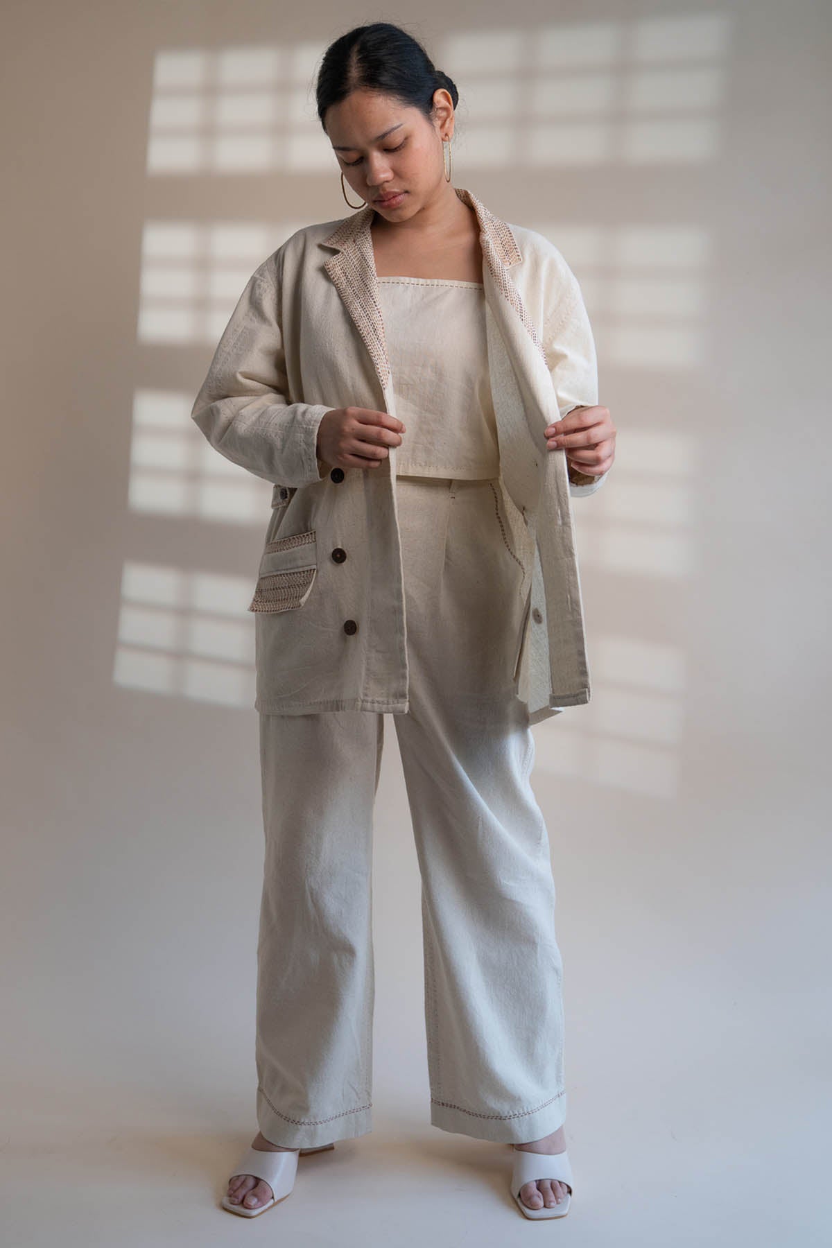 Buy Designer Kantha Jacket & Pants Set By Lafaani