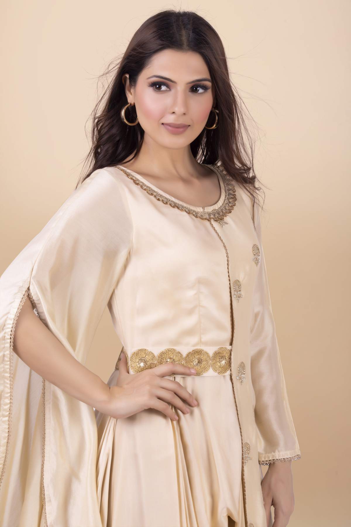 Kimono Sleeves Dress Gown