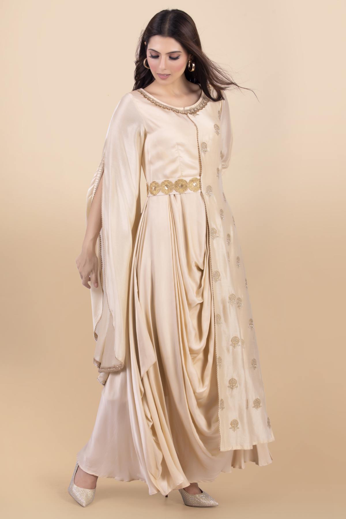 Kimono Sleeves Dress Gown