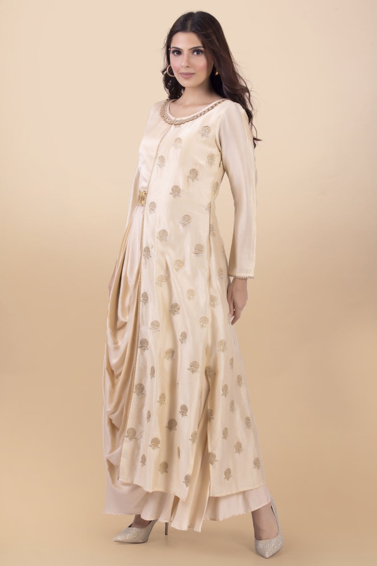 Kimono Sleeves Dress Gown