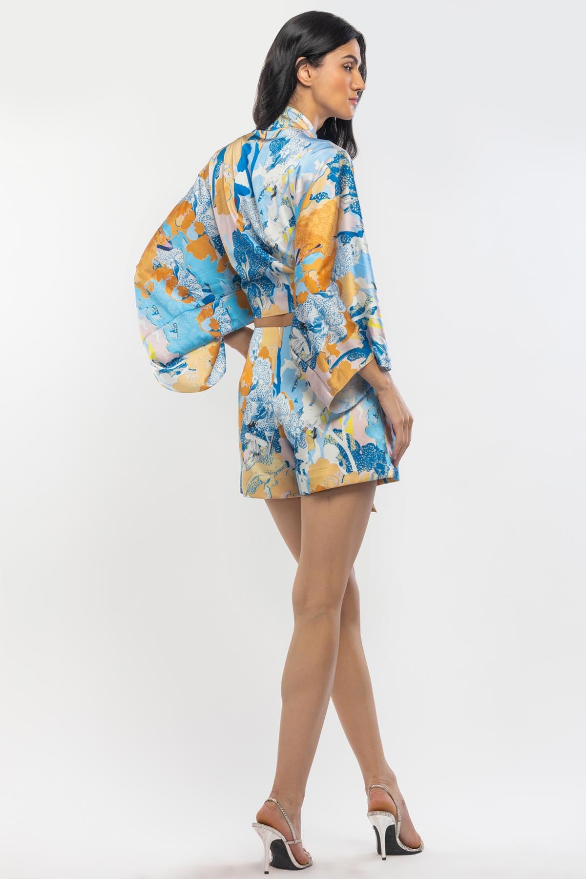 Kimono Tie Up Top & Shorts Set