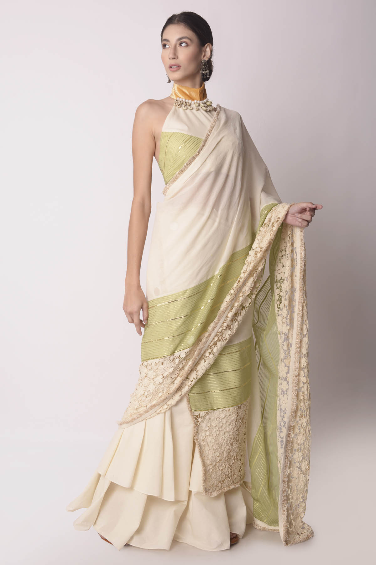 Layered Drape Saree & Blouse