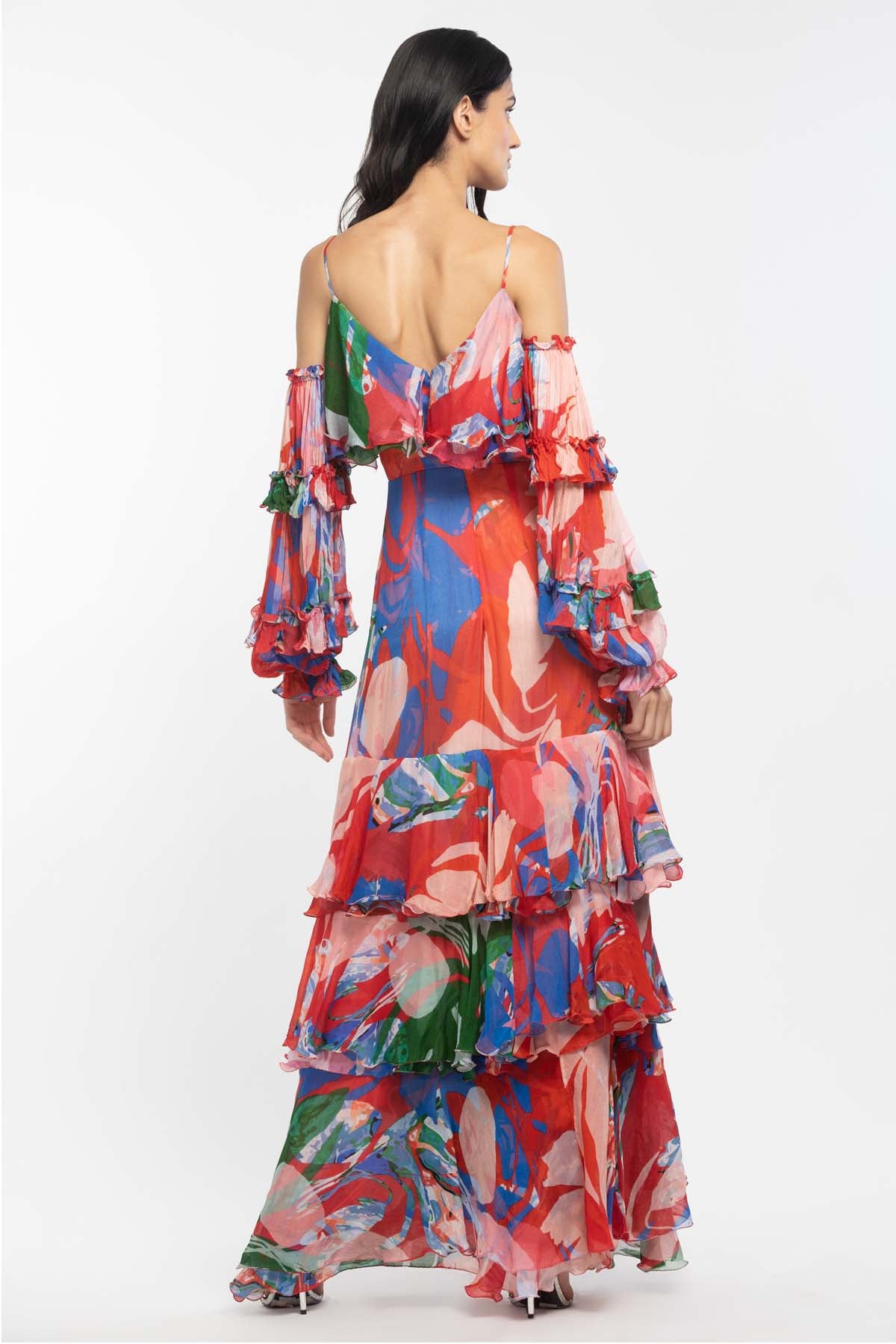 Layered Long Printed Dress