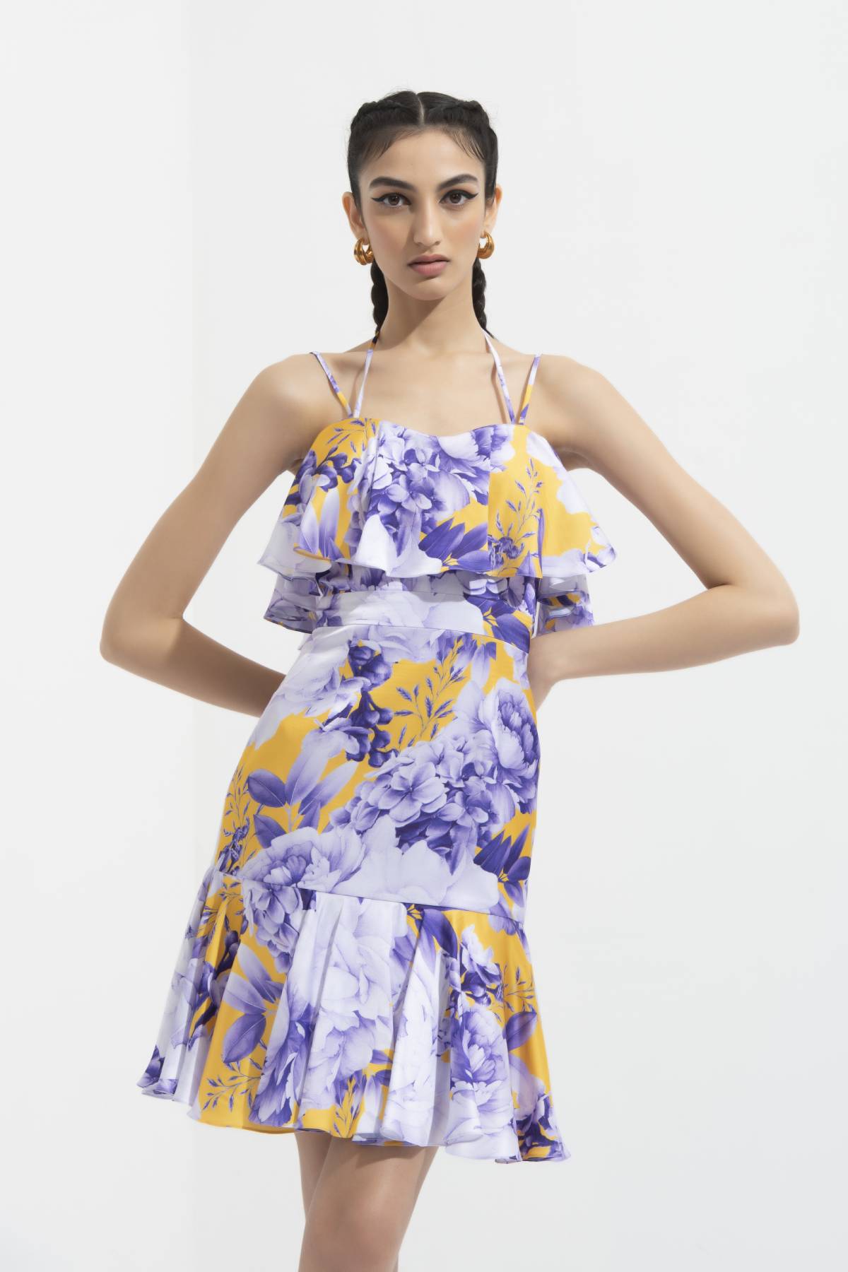 Printed Halter Neck Mini Dress