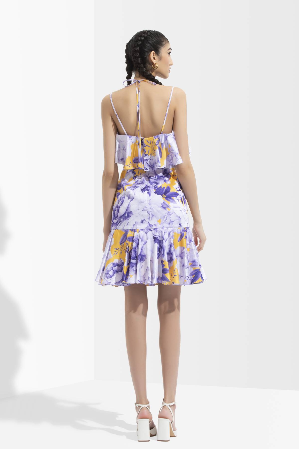 Printed Halter Neck Mini Dress