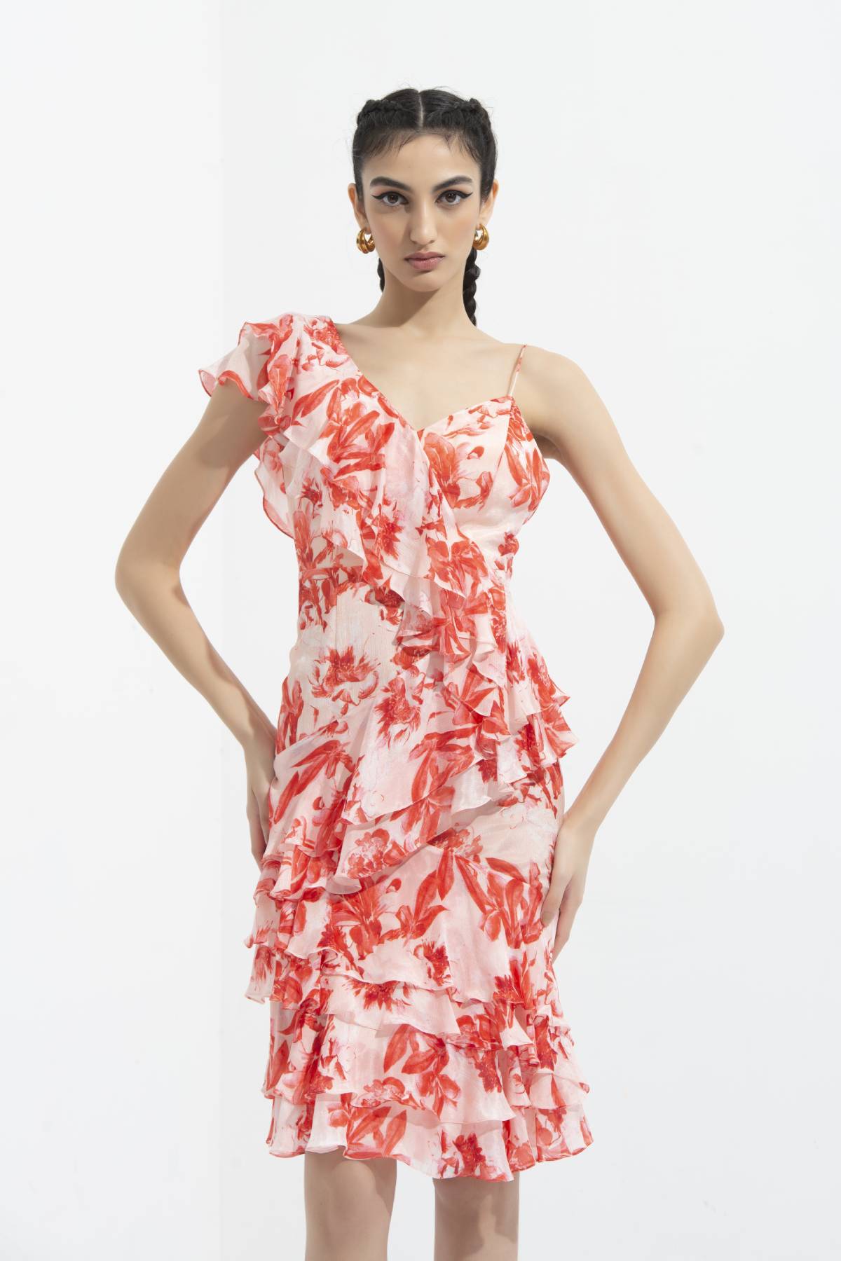 Chiffon Multicolor Layered Dress