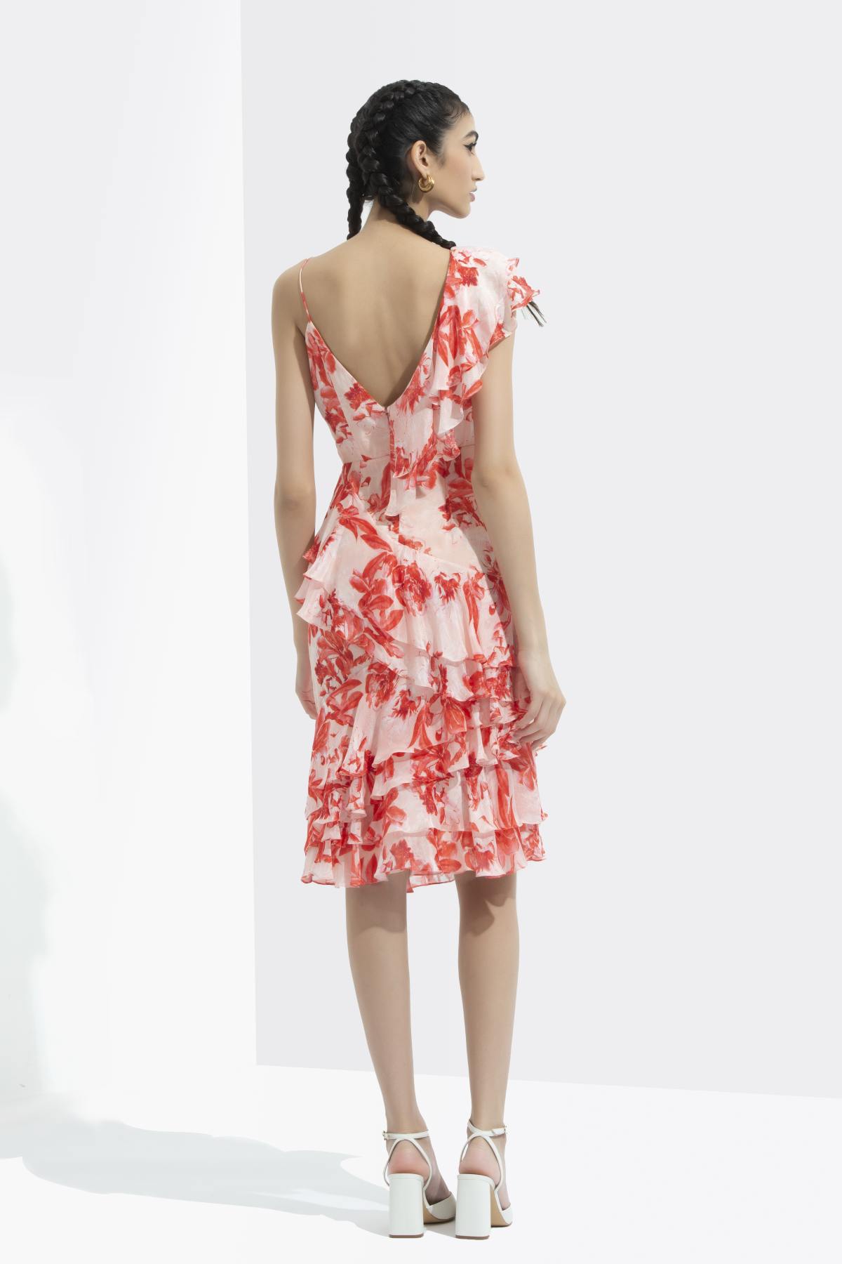 Chiffon Multicolor Layered Dress