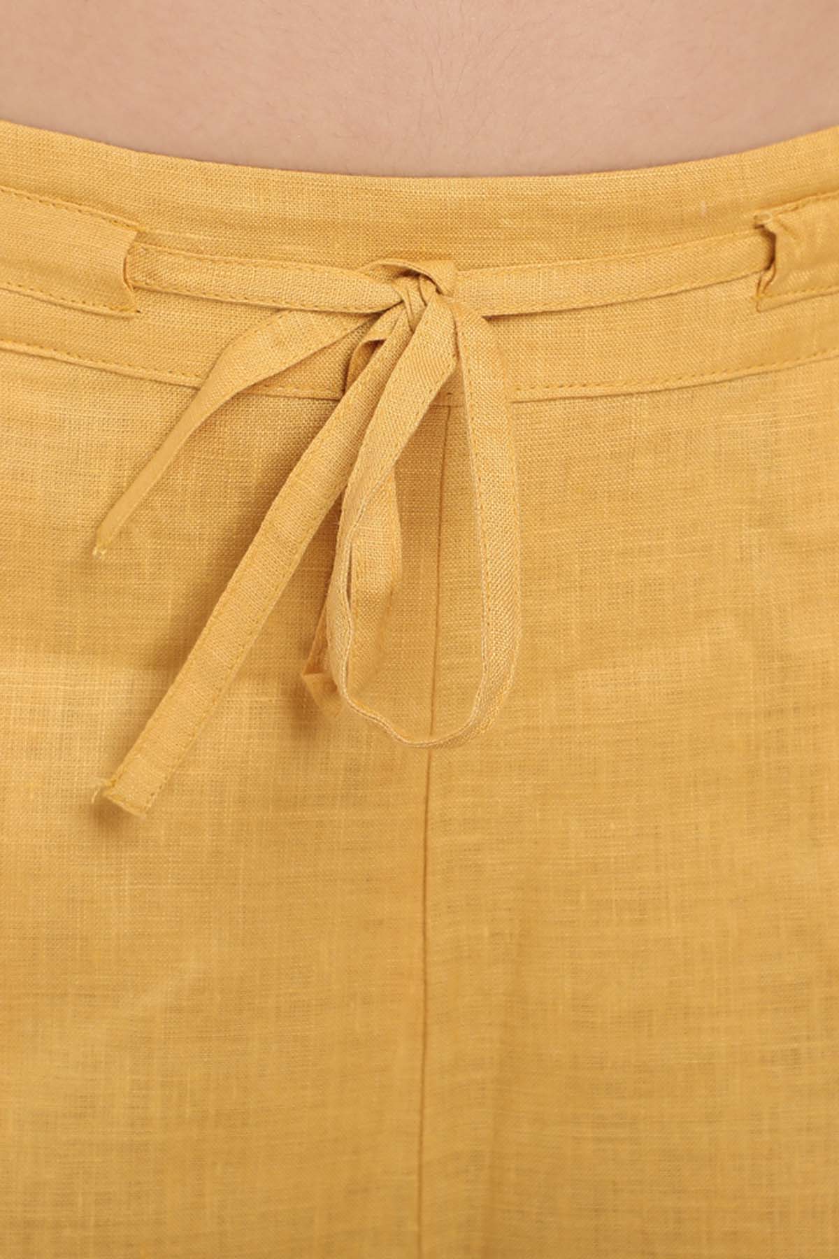 Ochre Linen Drawstring Pants