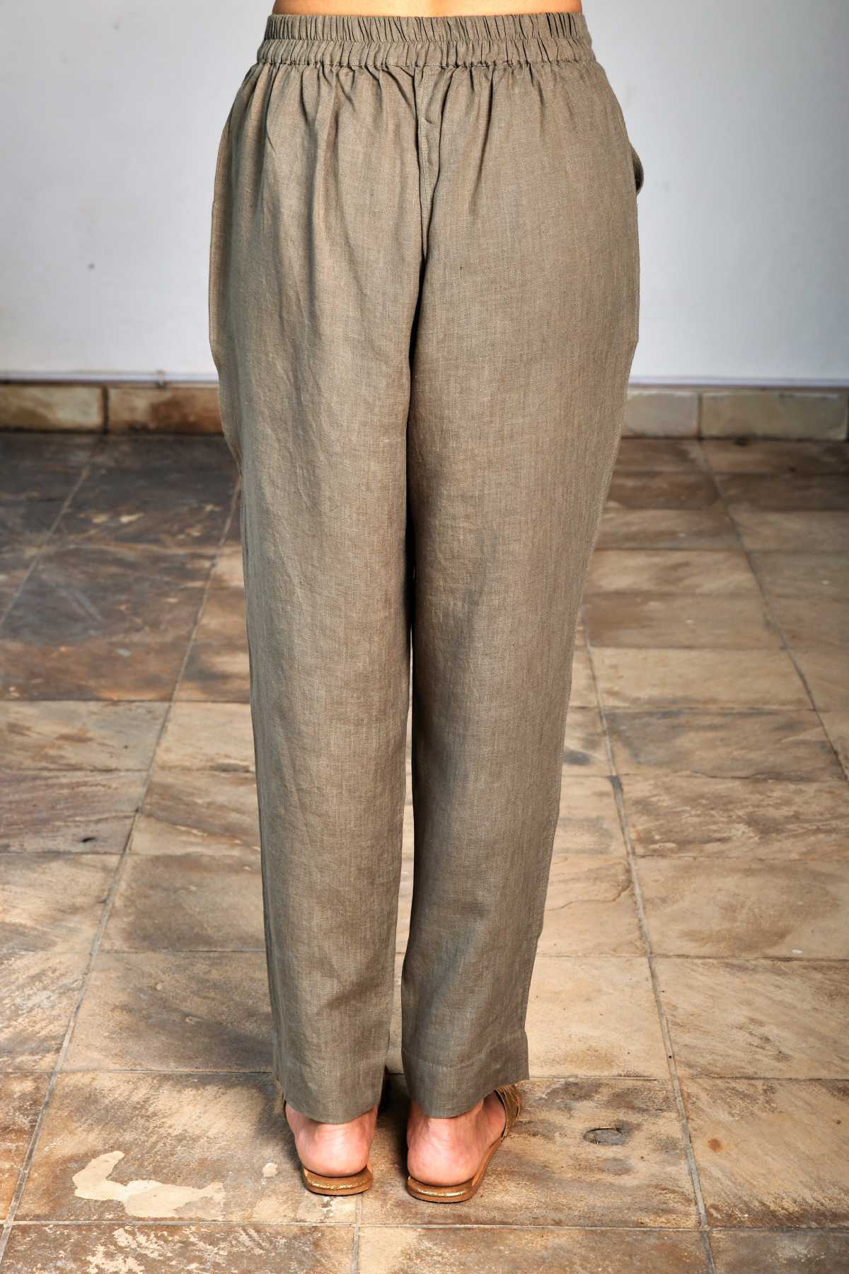 Sage 100% Linen Pencil Pants