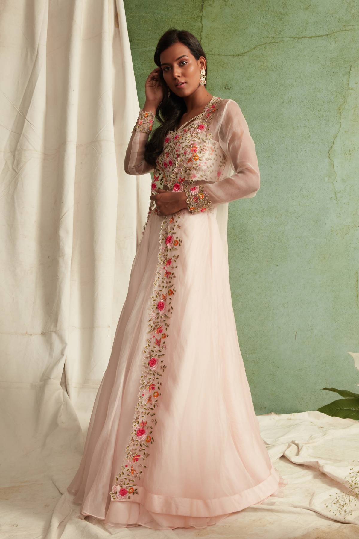 Long Cape Lehenga Set