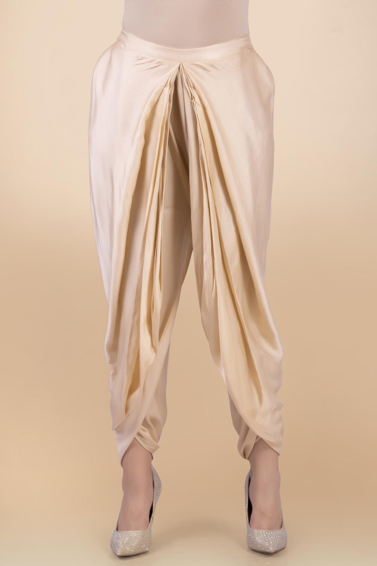 Cream Collar Short Kurta & Dhoti