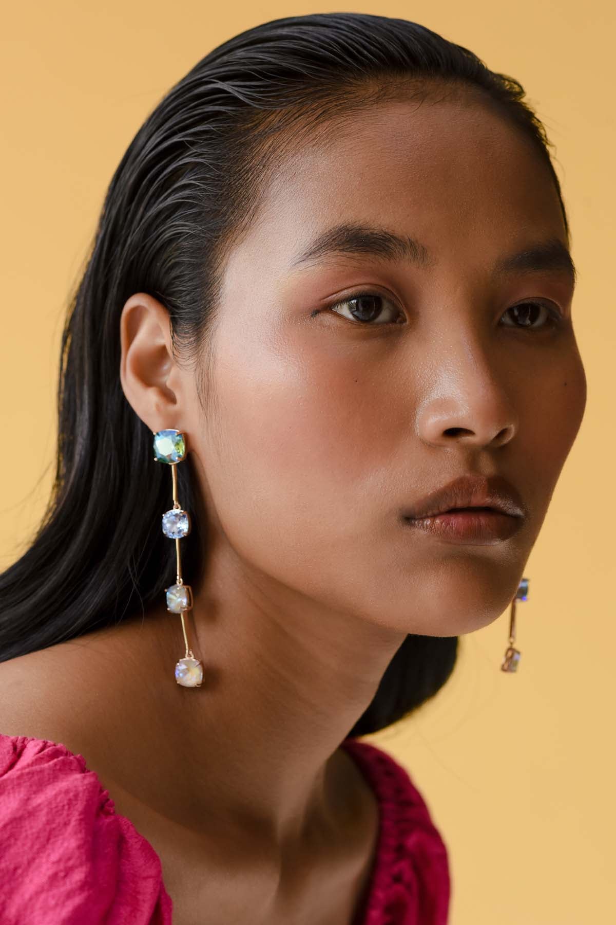 Buy Long Zip Swarovski Earrings For Women Online at ScrollnShops