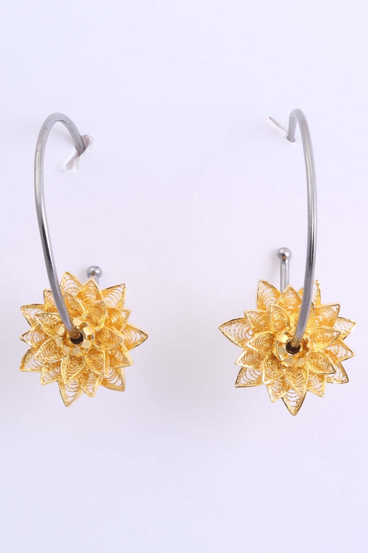 Lotus Filigree Hoops