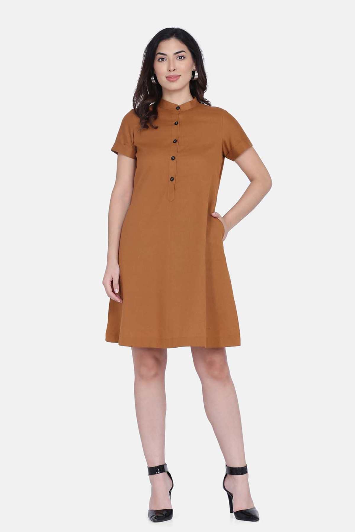Mandarin Shirt Dress