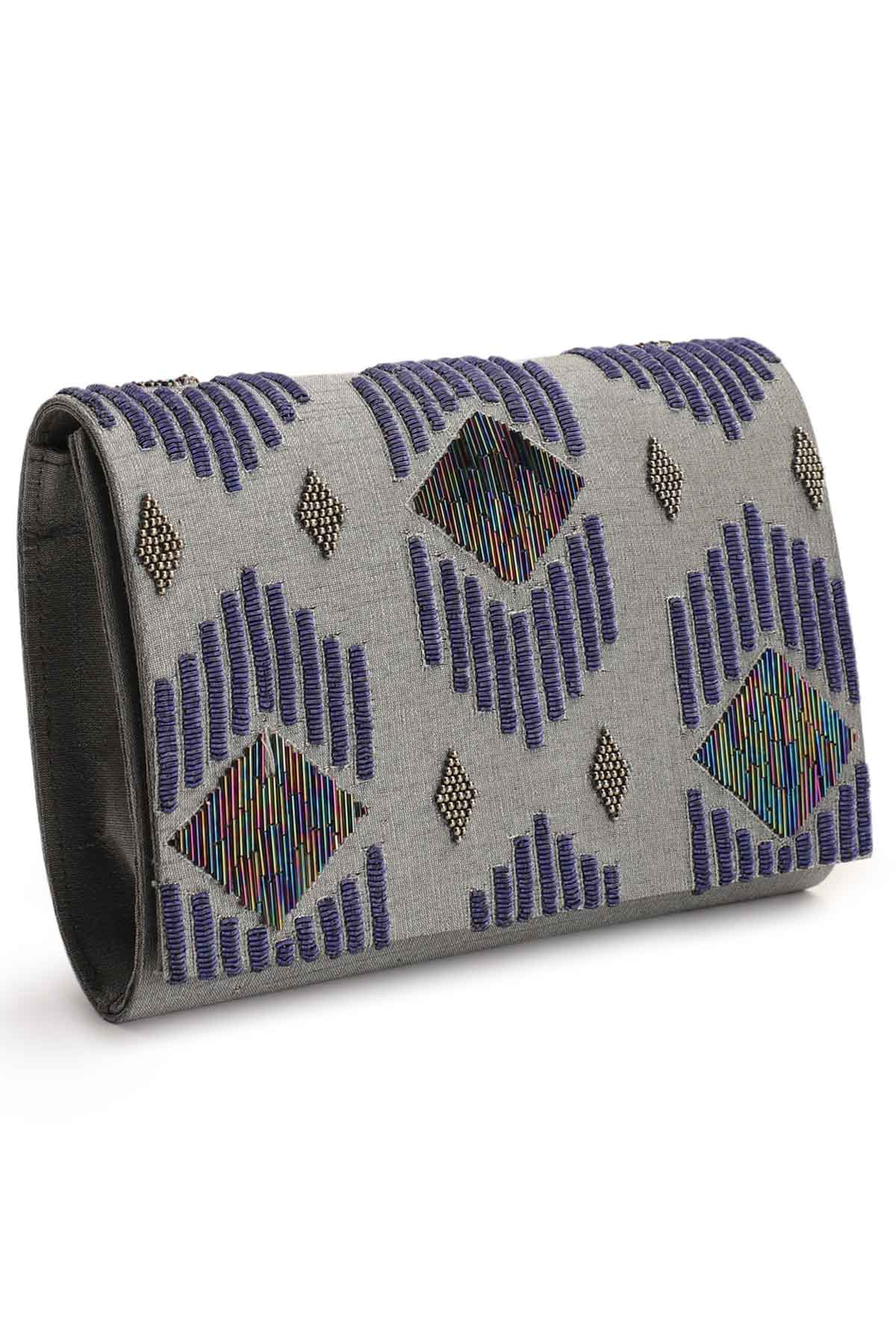 Maze Embroidered Clutch