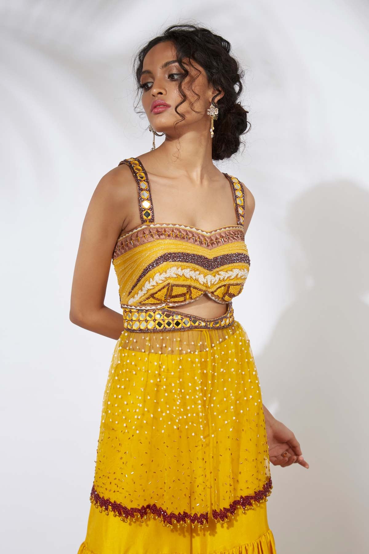 Mirrorwork Flare Sharara Set