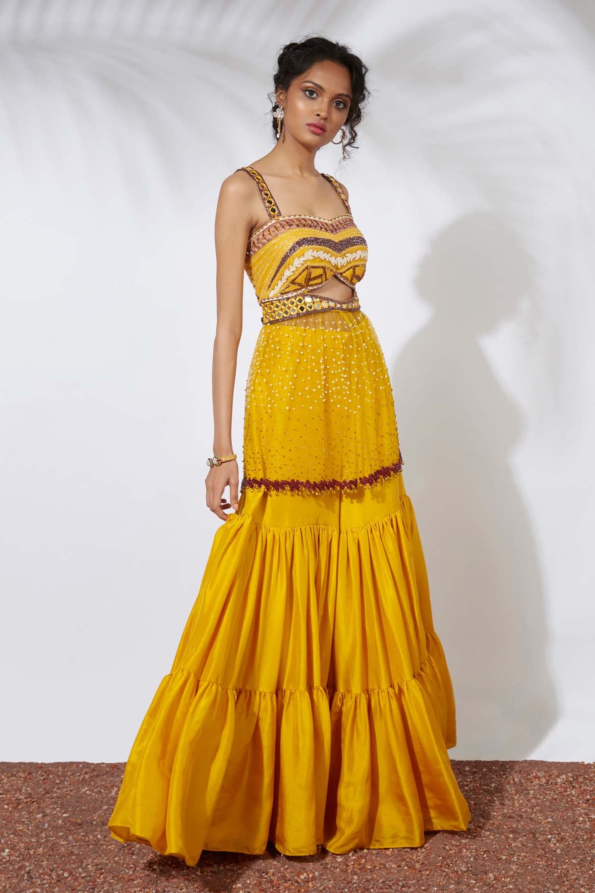 Mirrorwork Flare Sharara Set