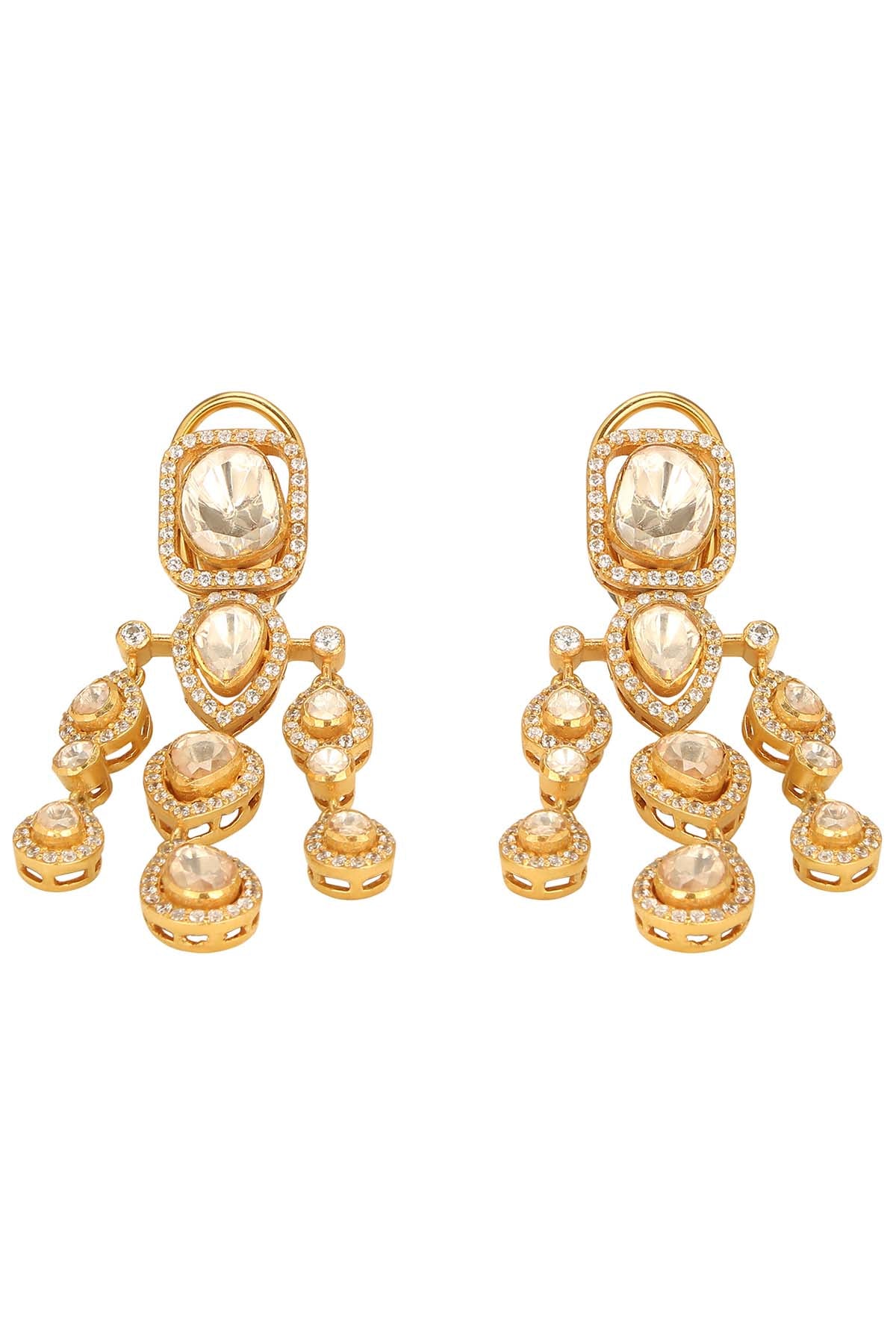 Moissanite Polki Danglers