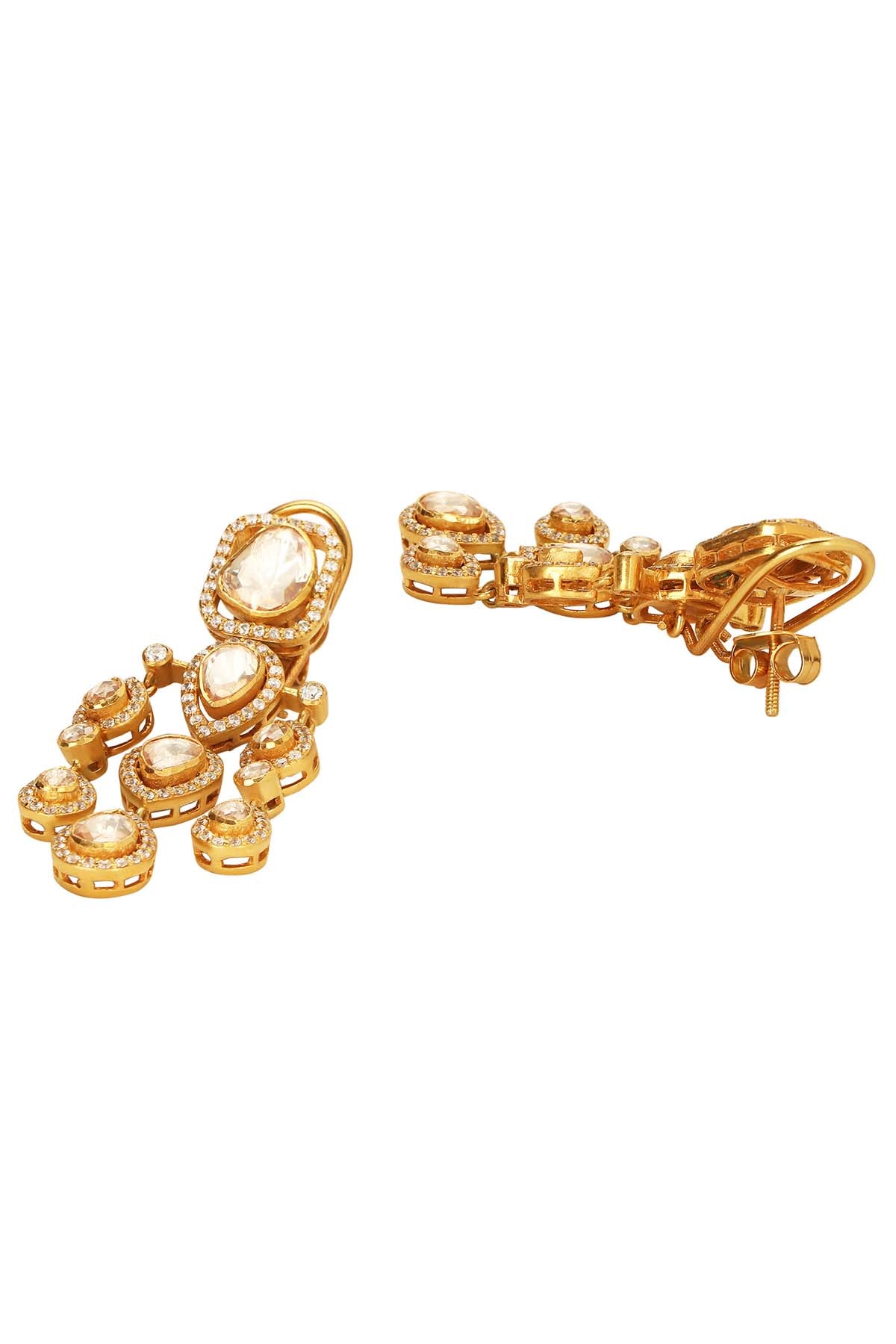 Moissanite Polki Danglers