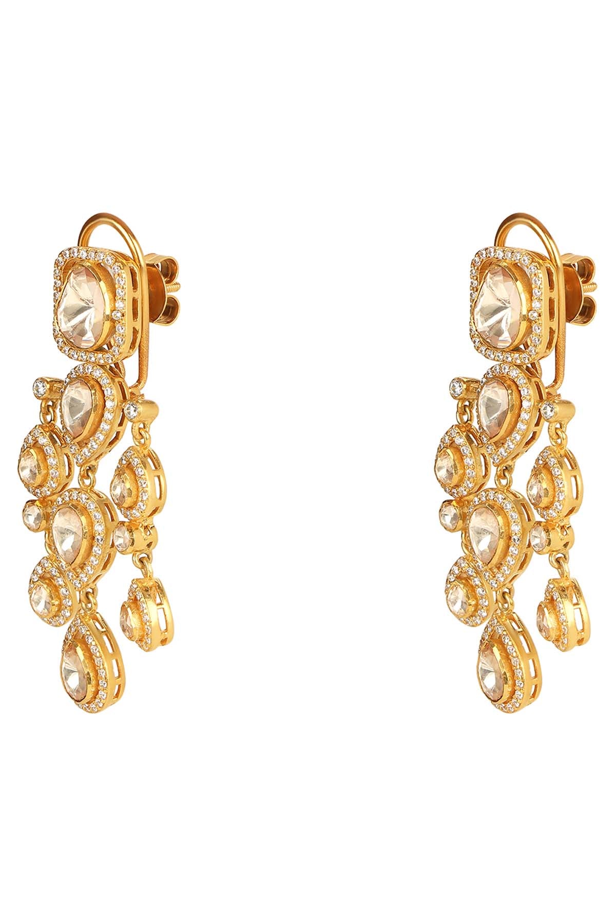 Moissanite Polki Danglers