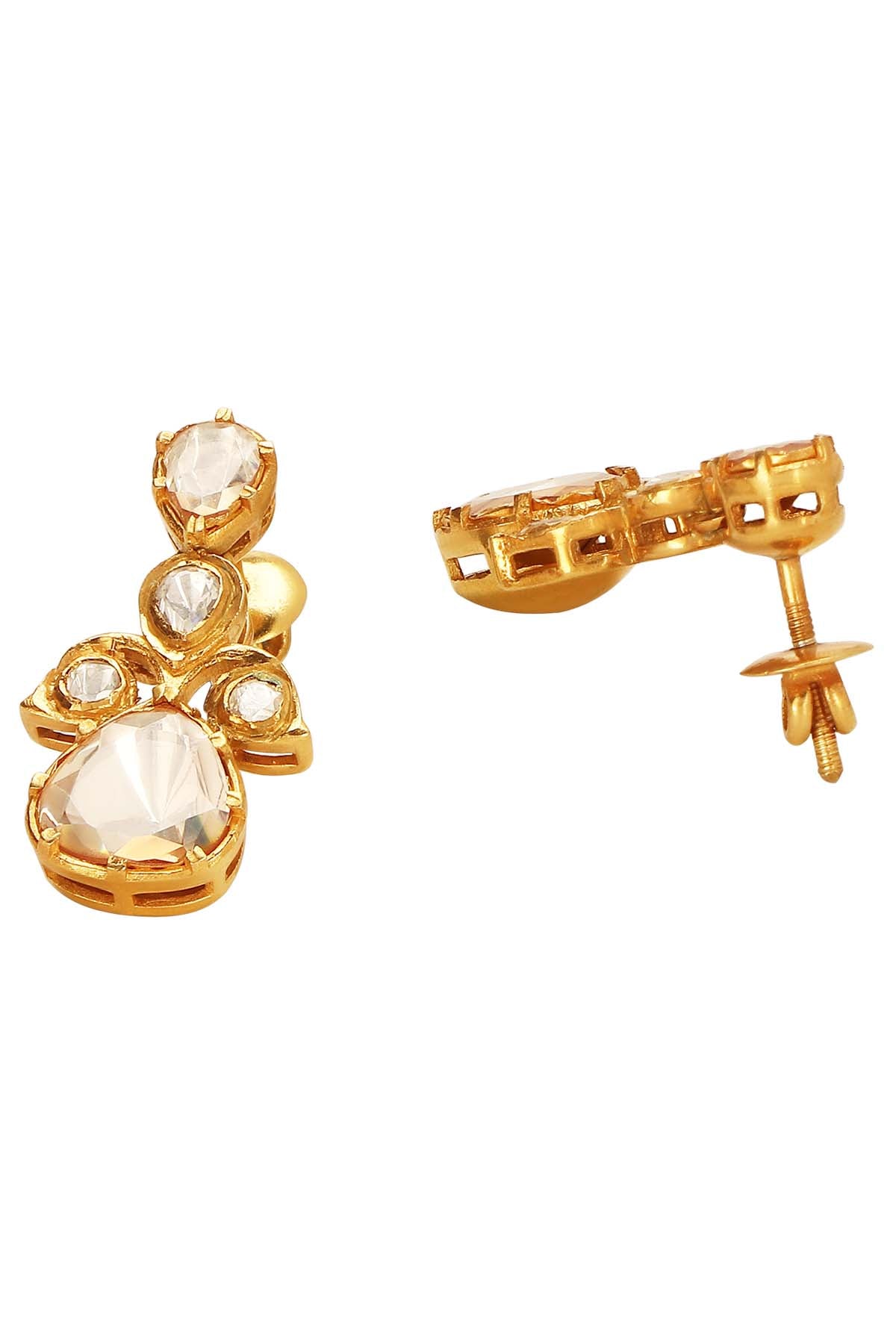 Moissanite Polki Earrings