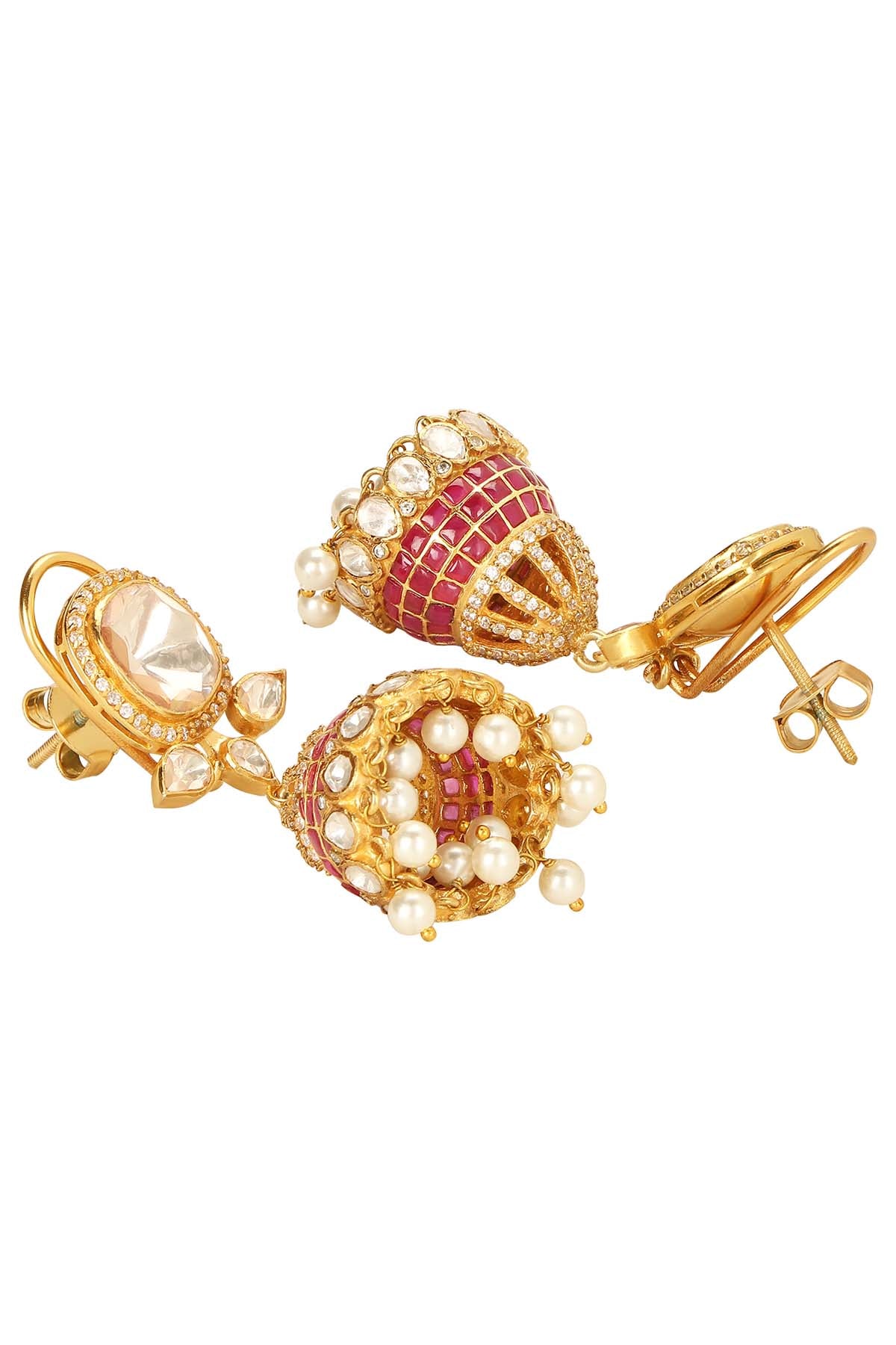 Moissanite Polki Jhumkis