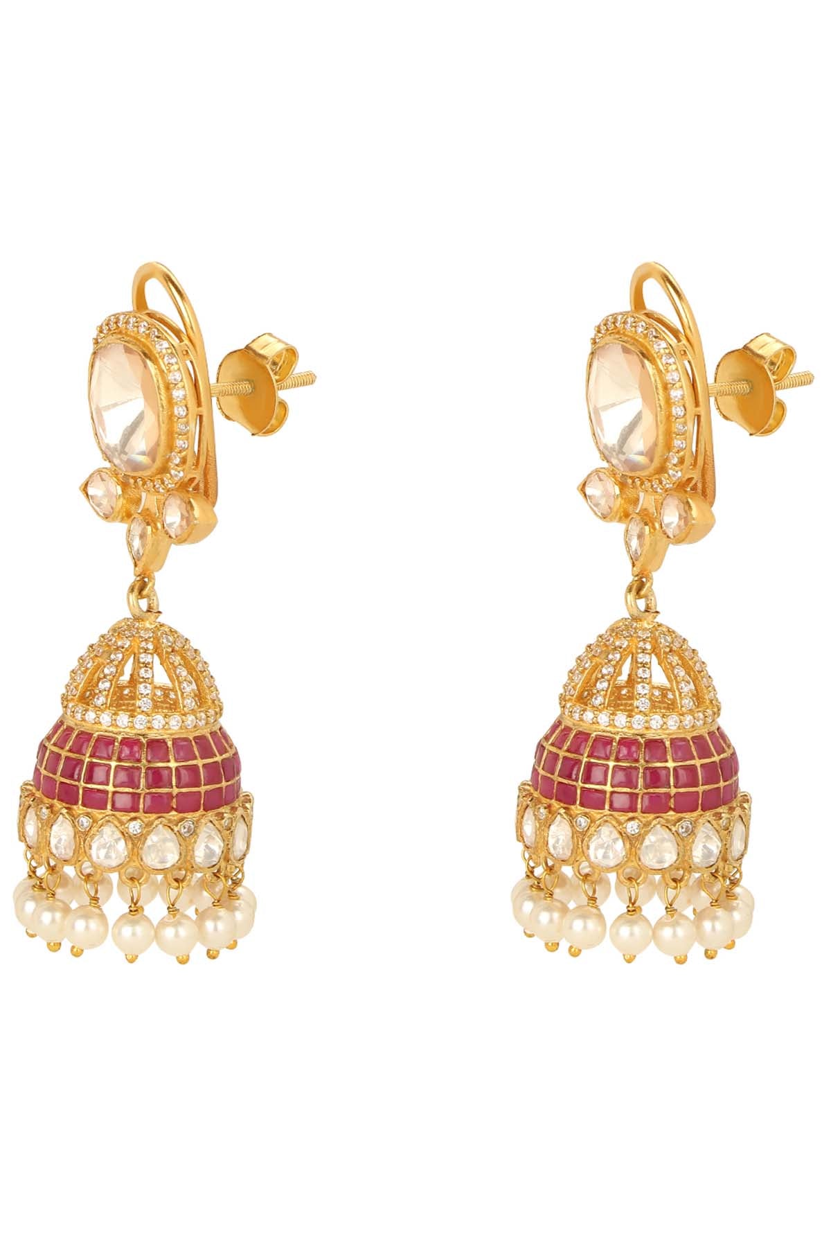 Moissanite Polki Jhumkis