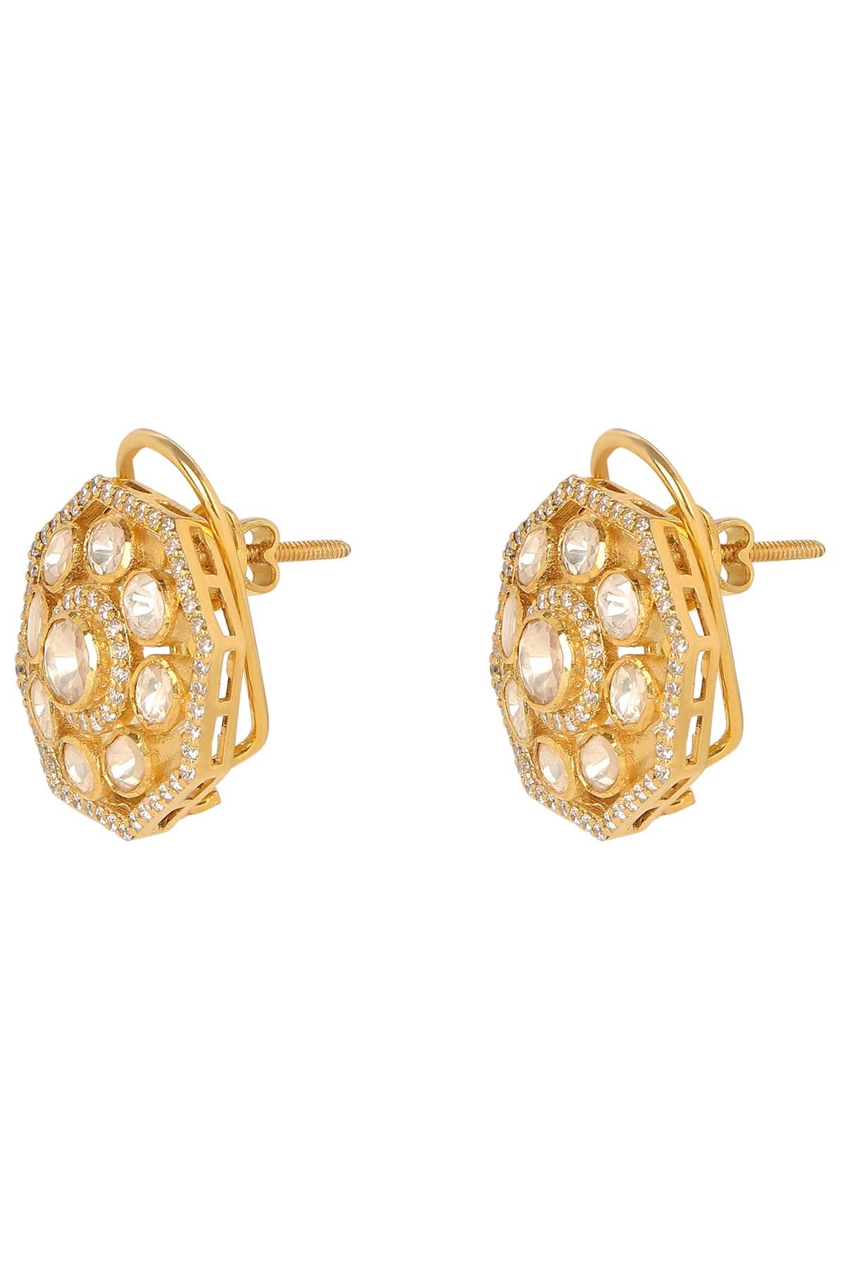 Moissanite Polki Studs