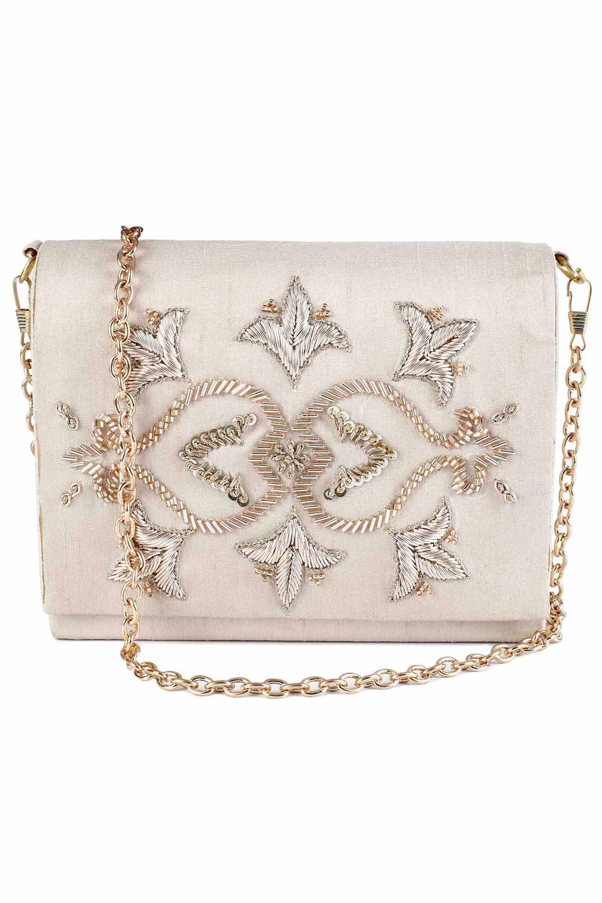 Motif Embroidered Clutch