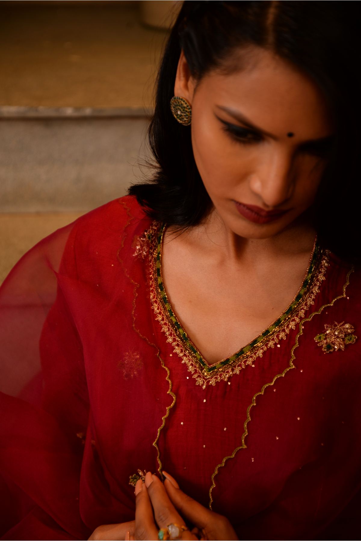 Scarlet Zardosi Flared Kurta Set