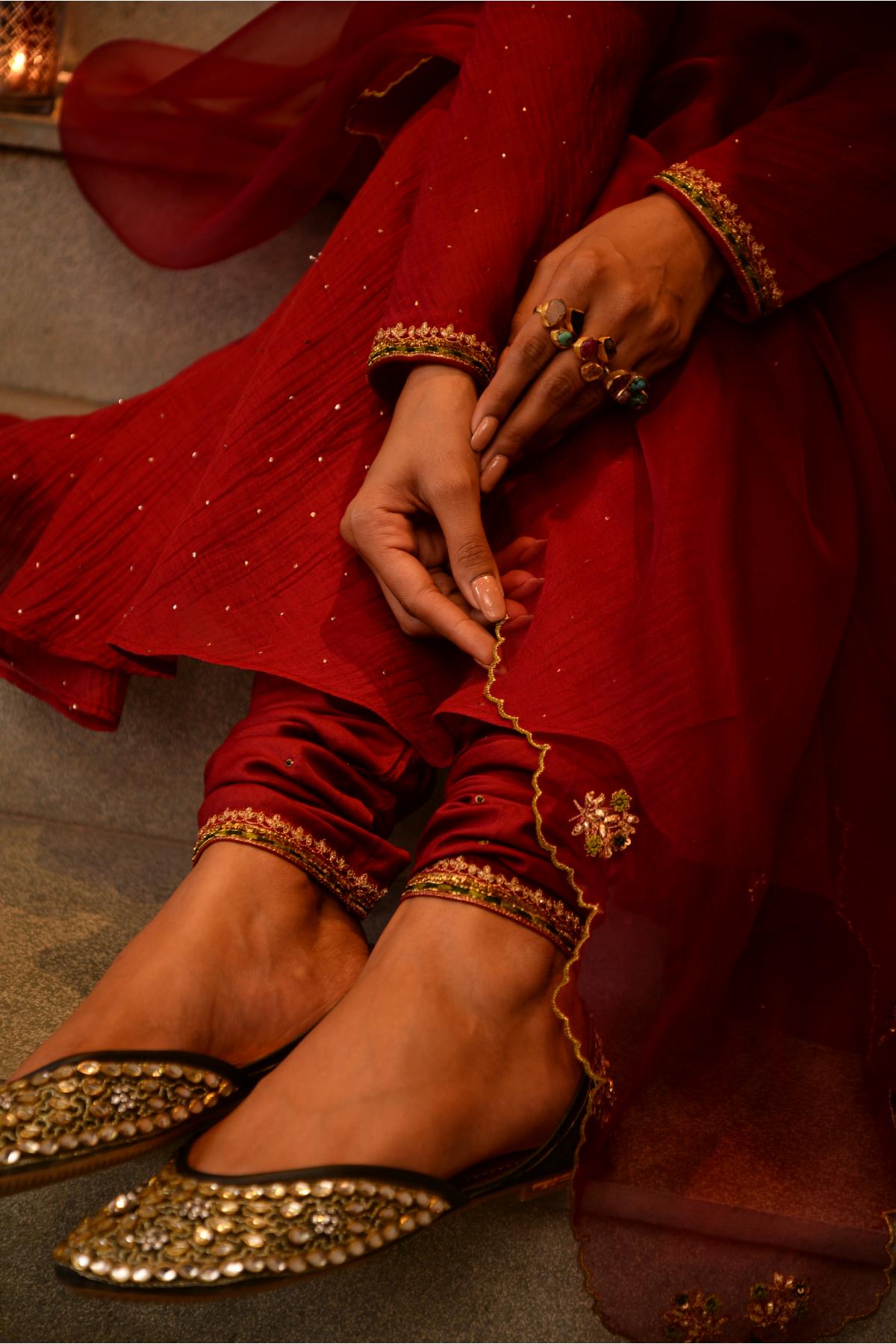 Scarlet Zardosi Flared Kurta Set