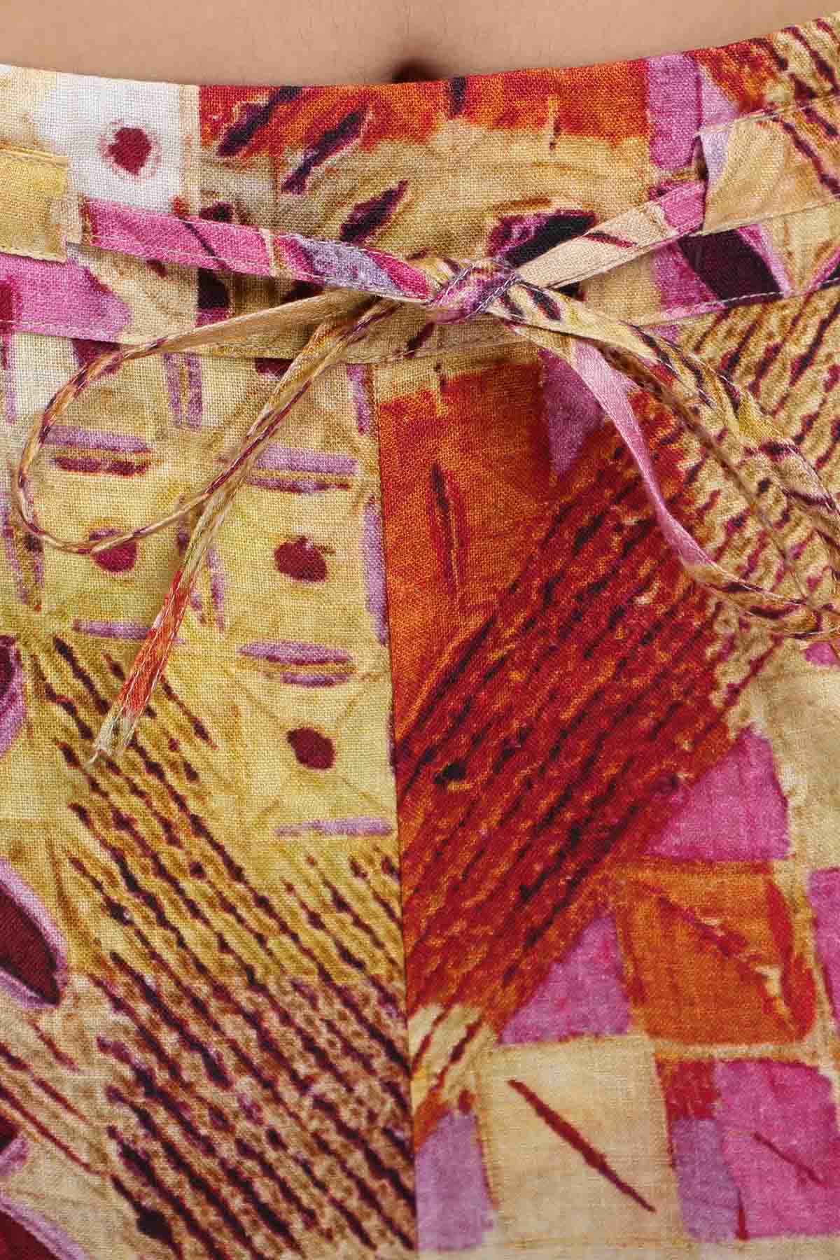 Mural Printed Linen Pants