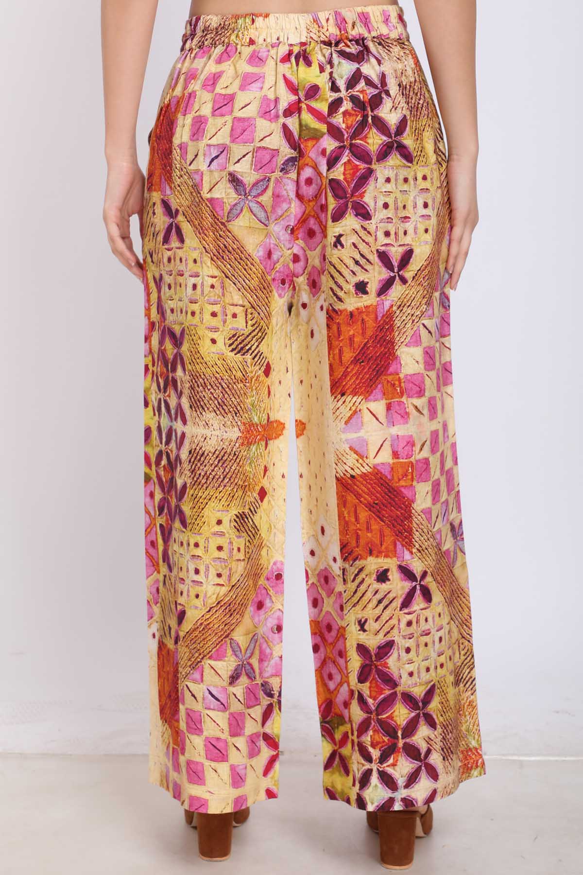 Mural Printed Linen Pants
