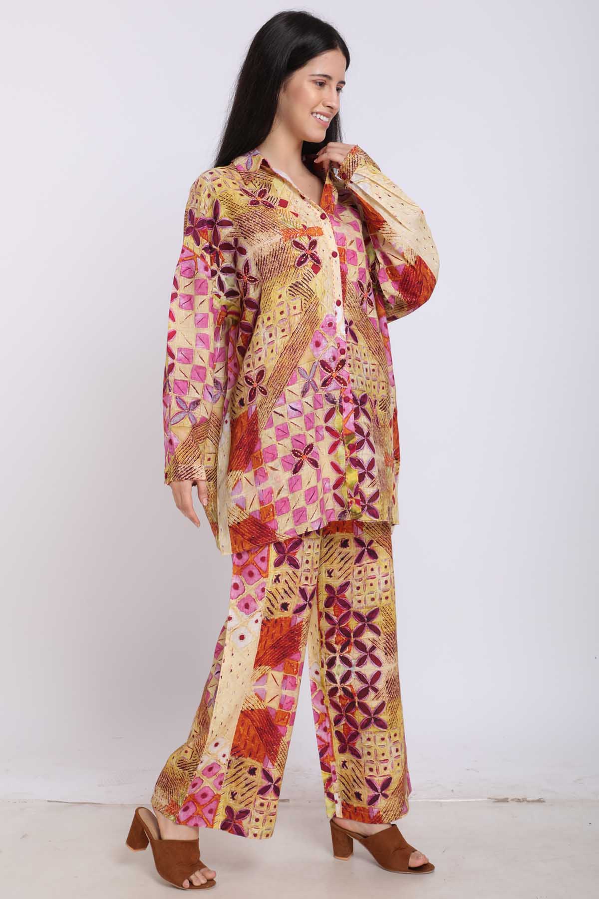 Mural Printed Linen Shirt