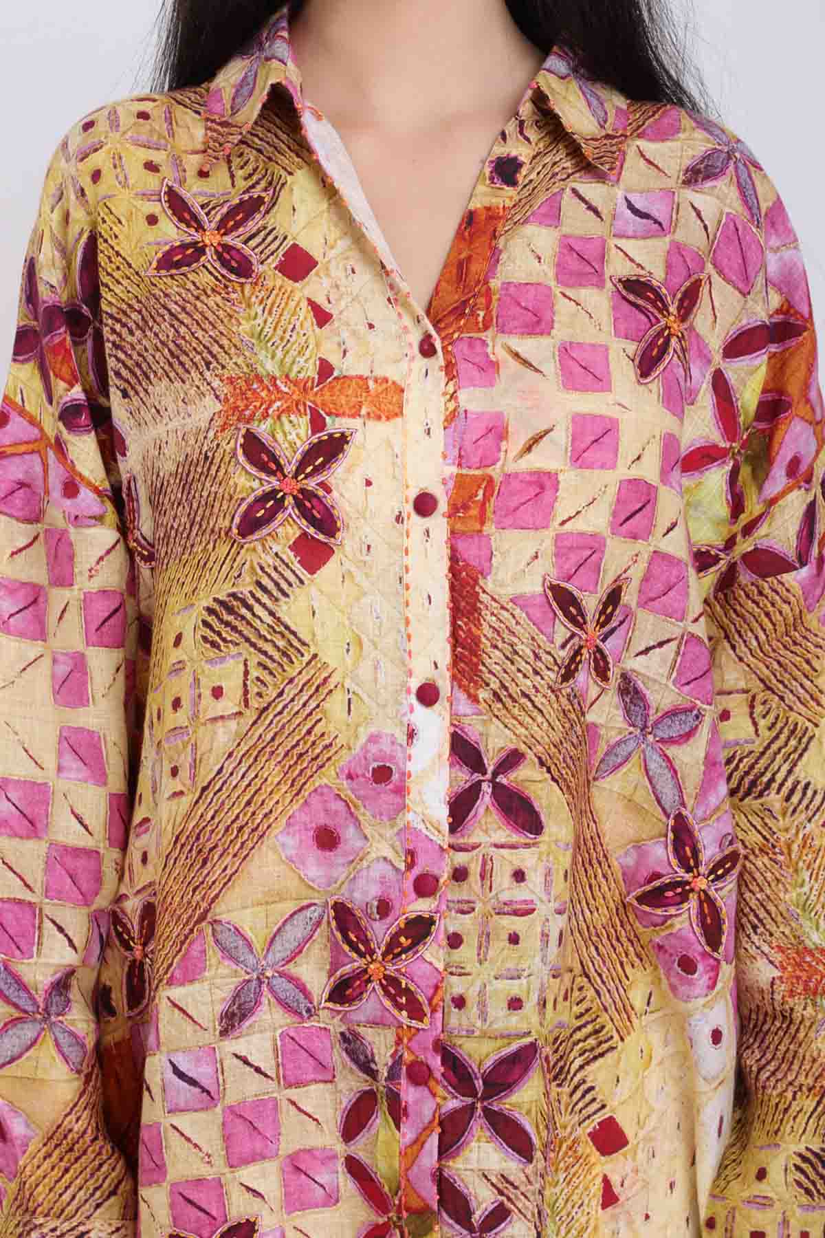 Mural Printed Linen Shirt