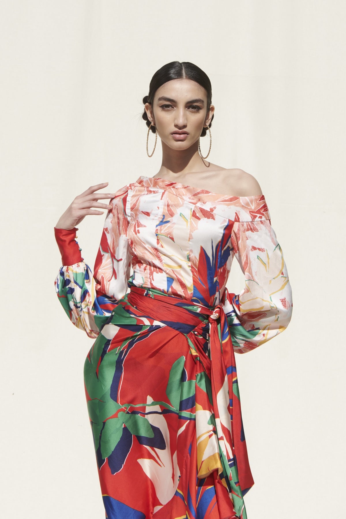 Printed Panelled Skirt Set