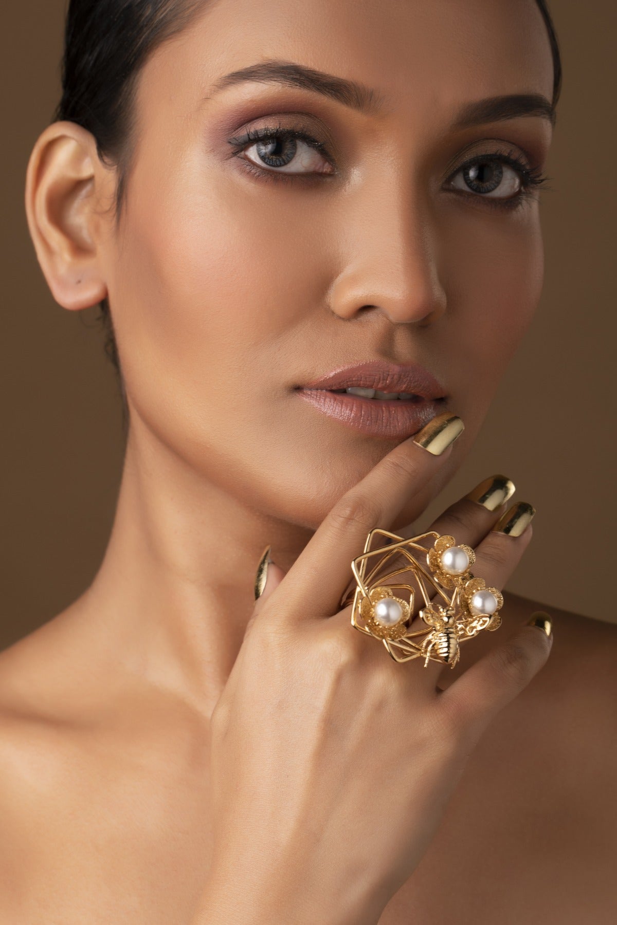 Buy Delicate honey comb ring by RUHHEITE Online at Scrollnshops