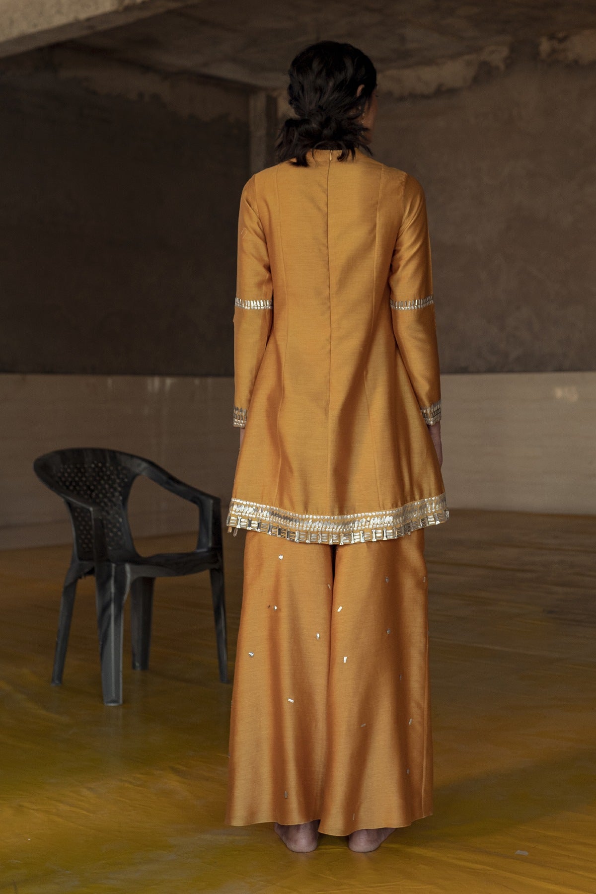 Yellow Patchwork Sharara Set