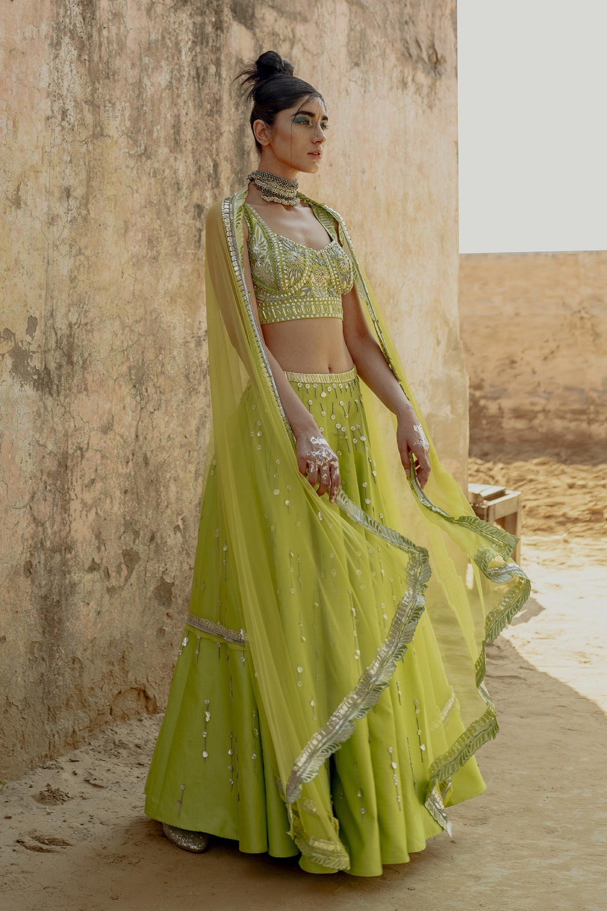 Sequin & Bead Lehenga Set
