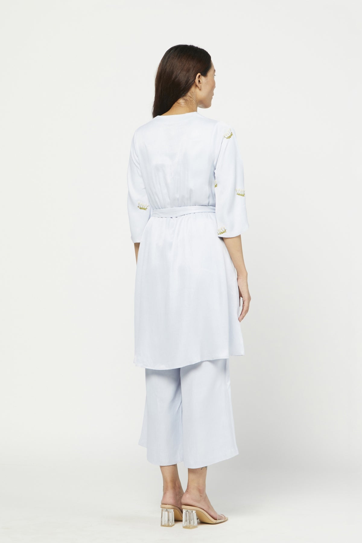 Blue V-Neck Tunic Set & Belt