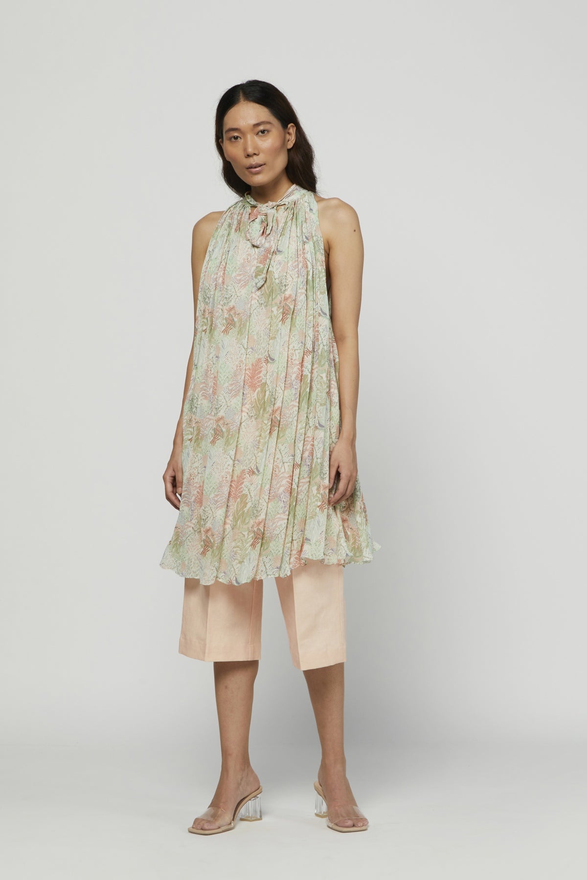 Printed Sleeveless Tunic Set