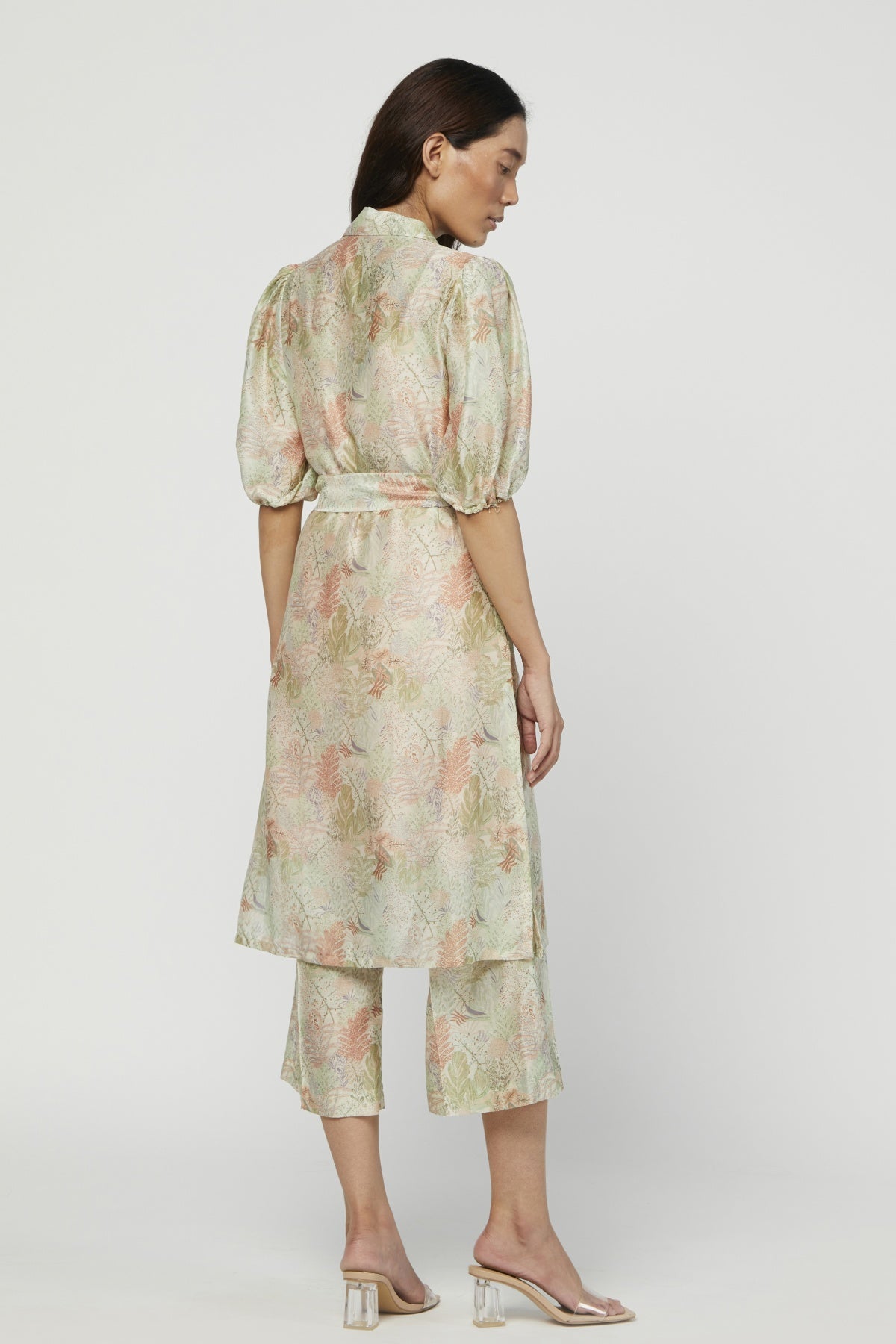 Printed Silk Chanderi Tunic Set