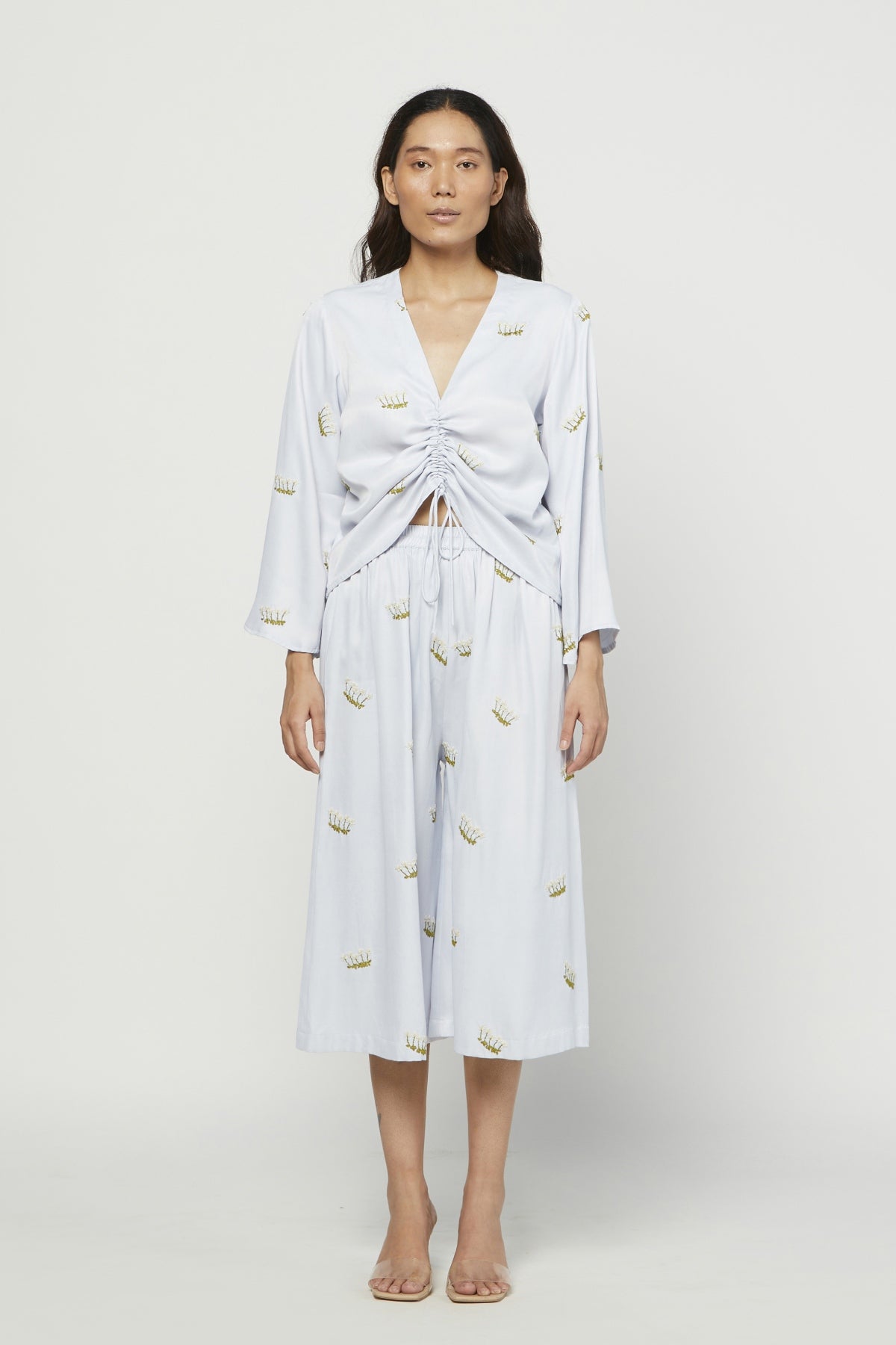 Mist Embroidered Pants