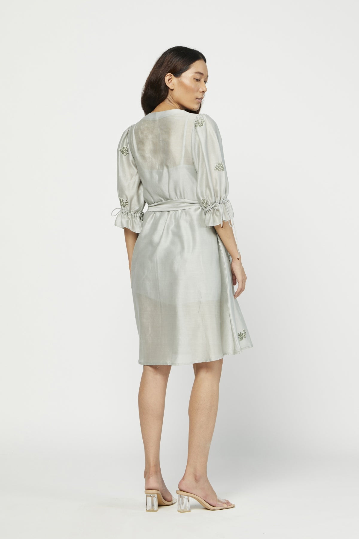 Sage Embroidered Dress