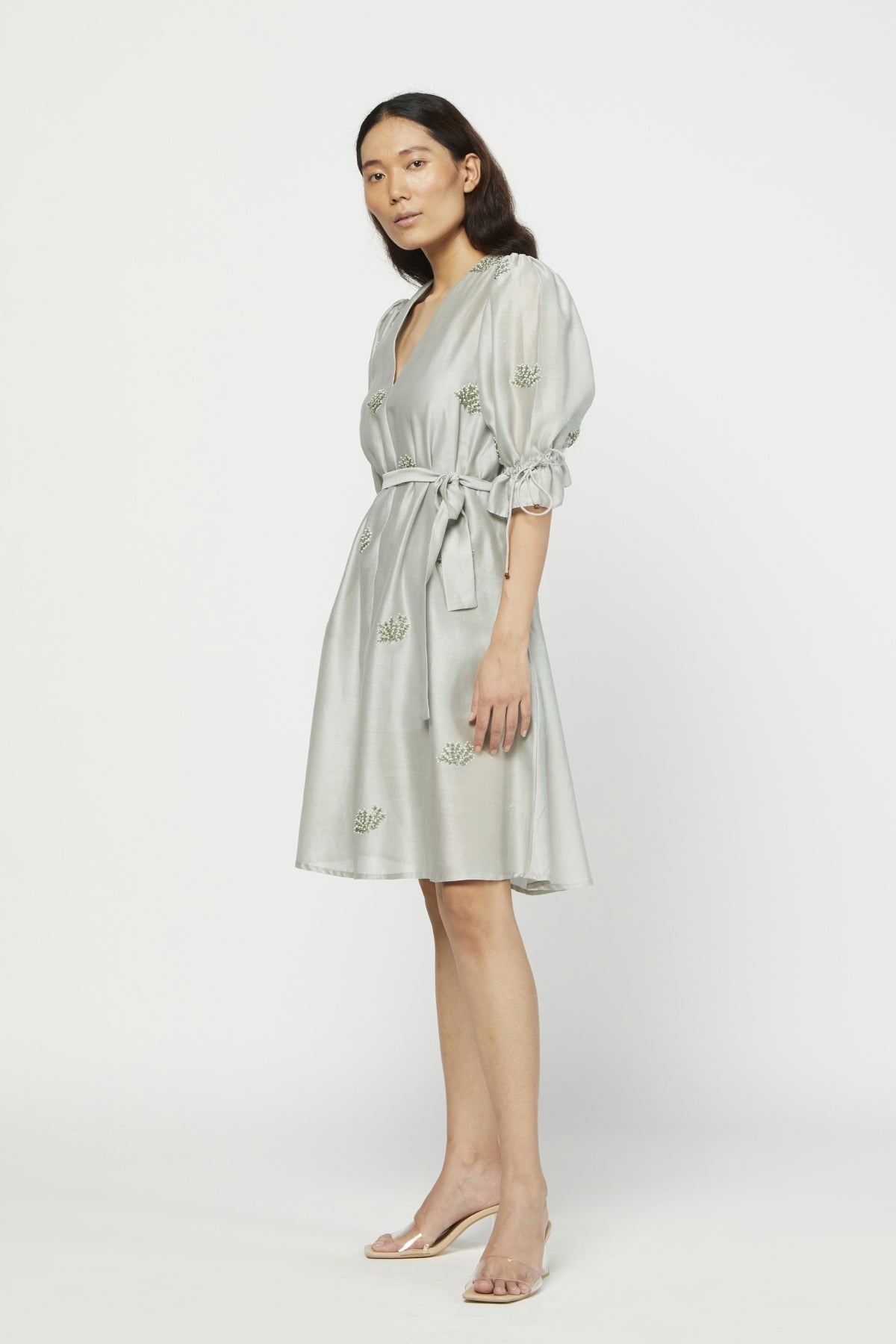 Sage Embroidered Dress