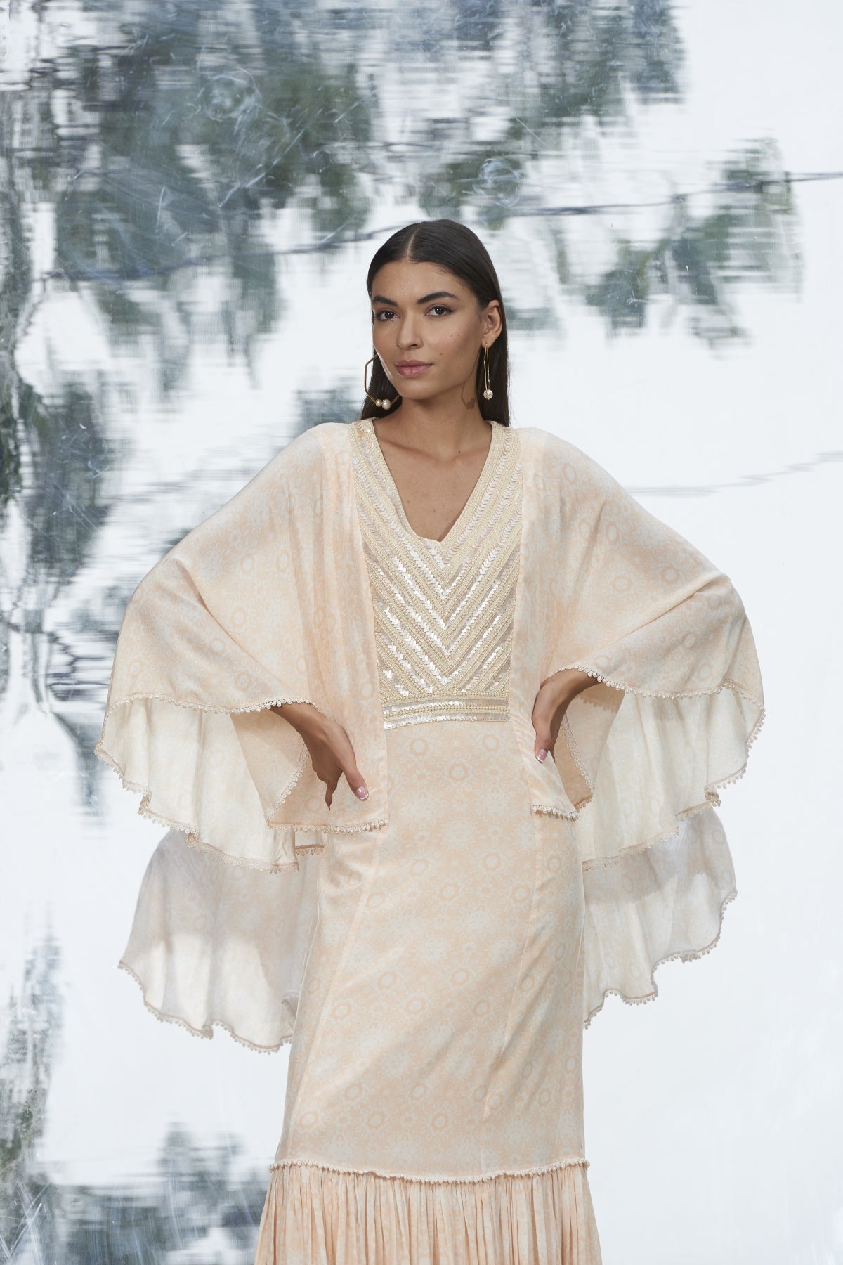 Georgette Frill Printed Kaftan