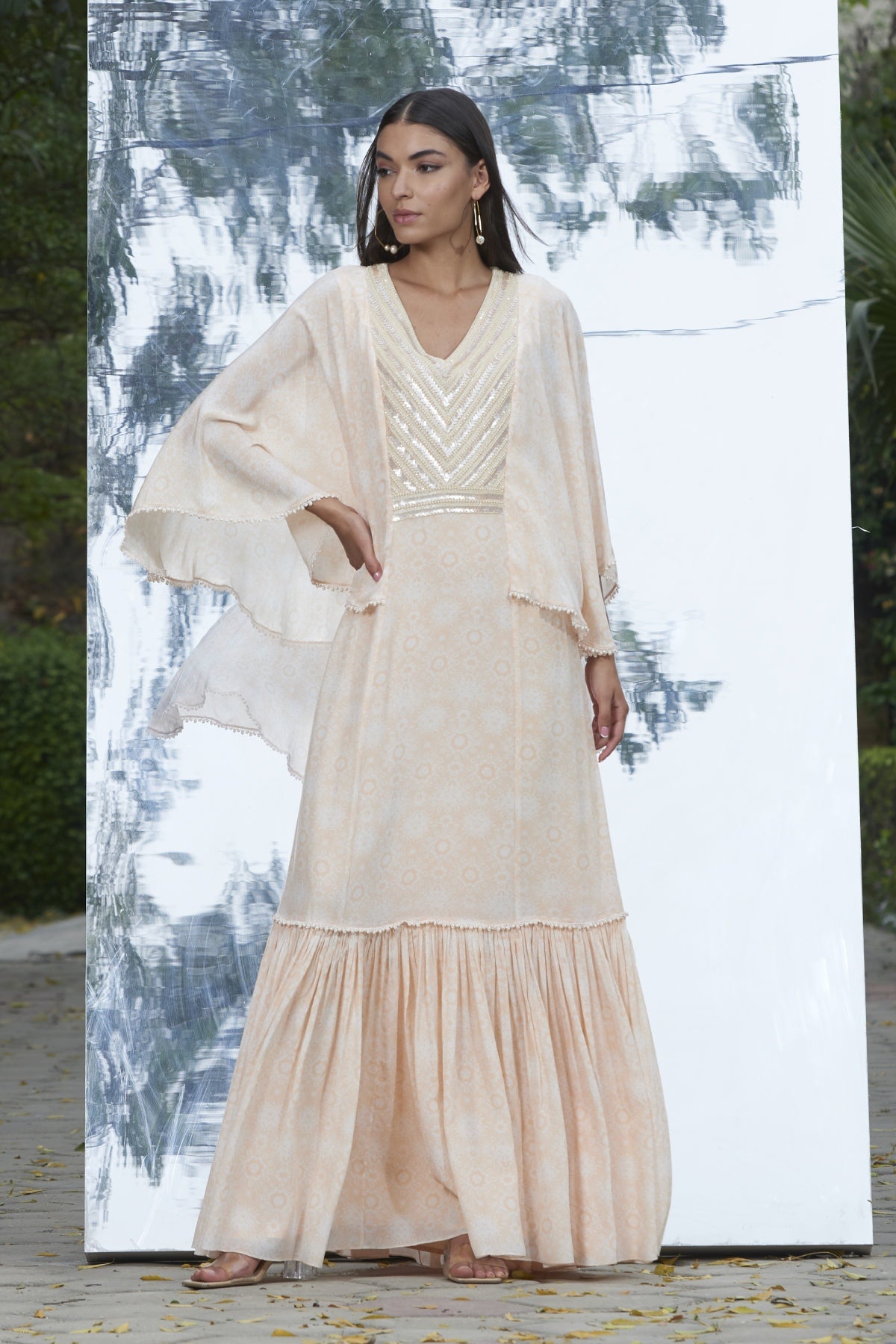 Georgette Frill Printed Kaftan