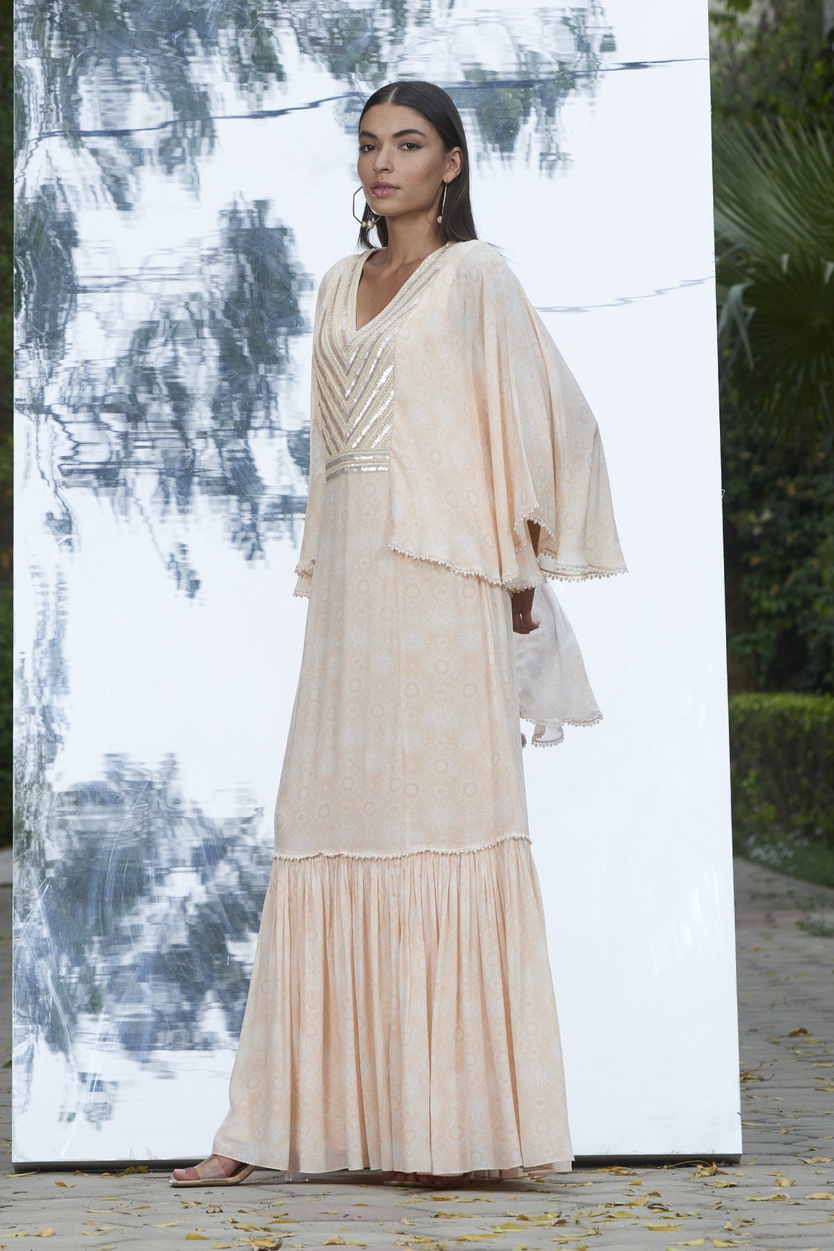 Georgette Frill Printed Kaftan