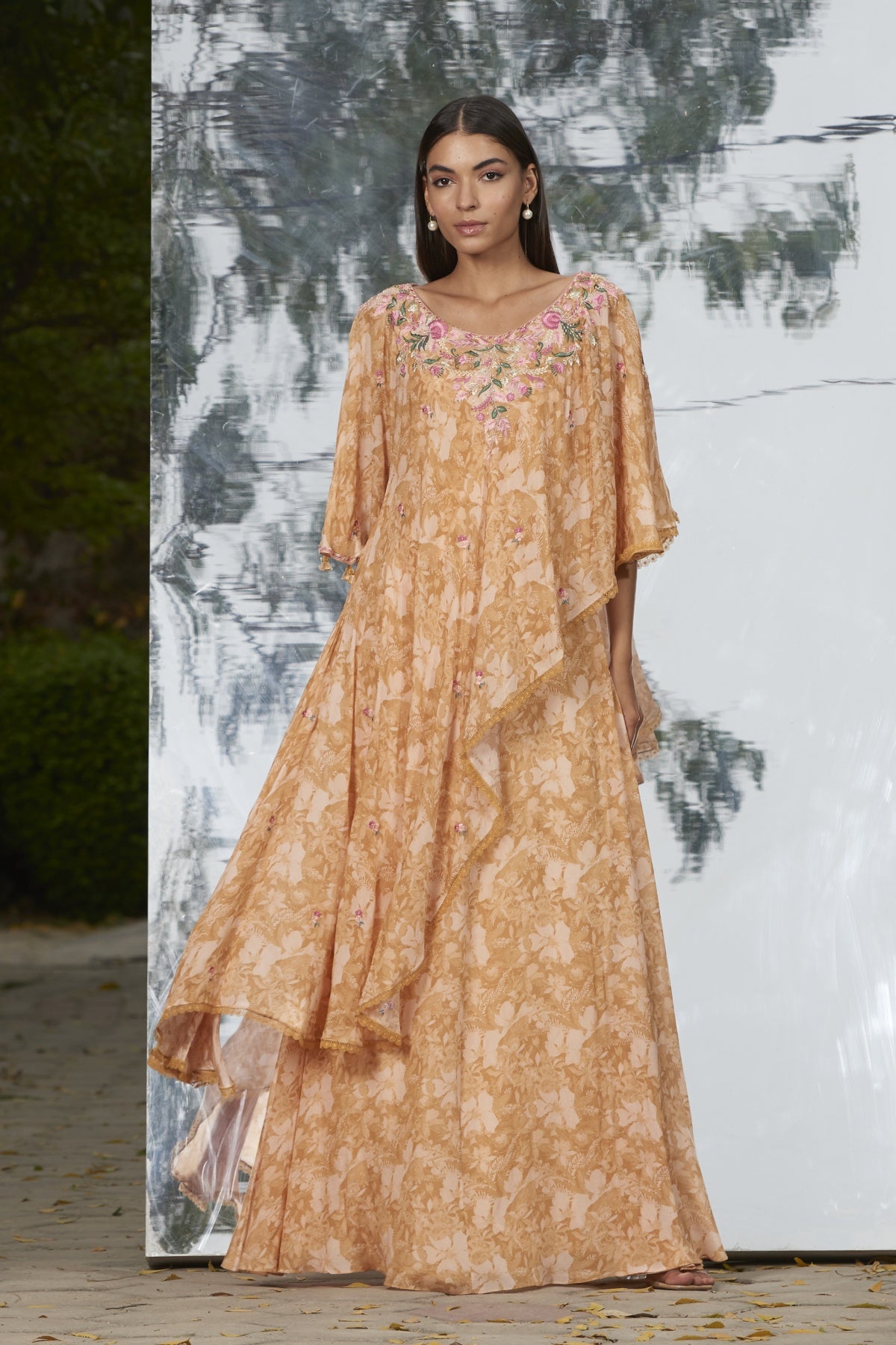 Buy Layered Printed Kaftan by Mandira Wirk